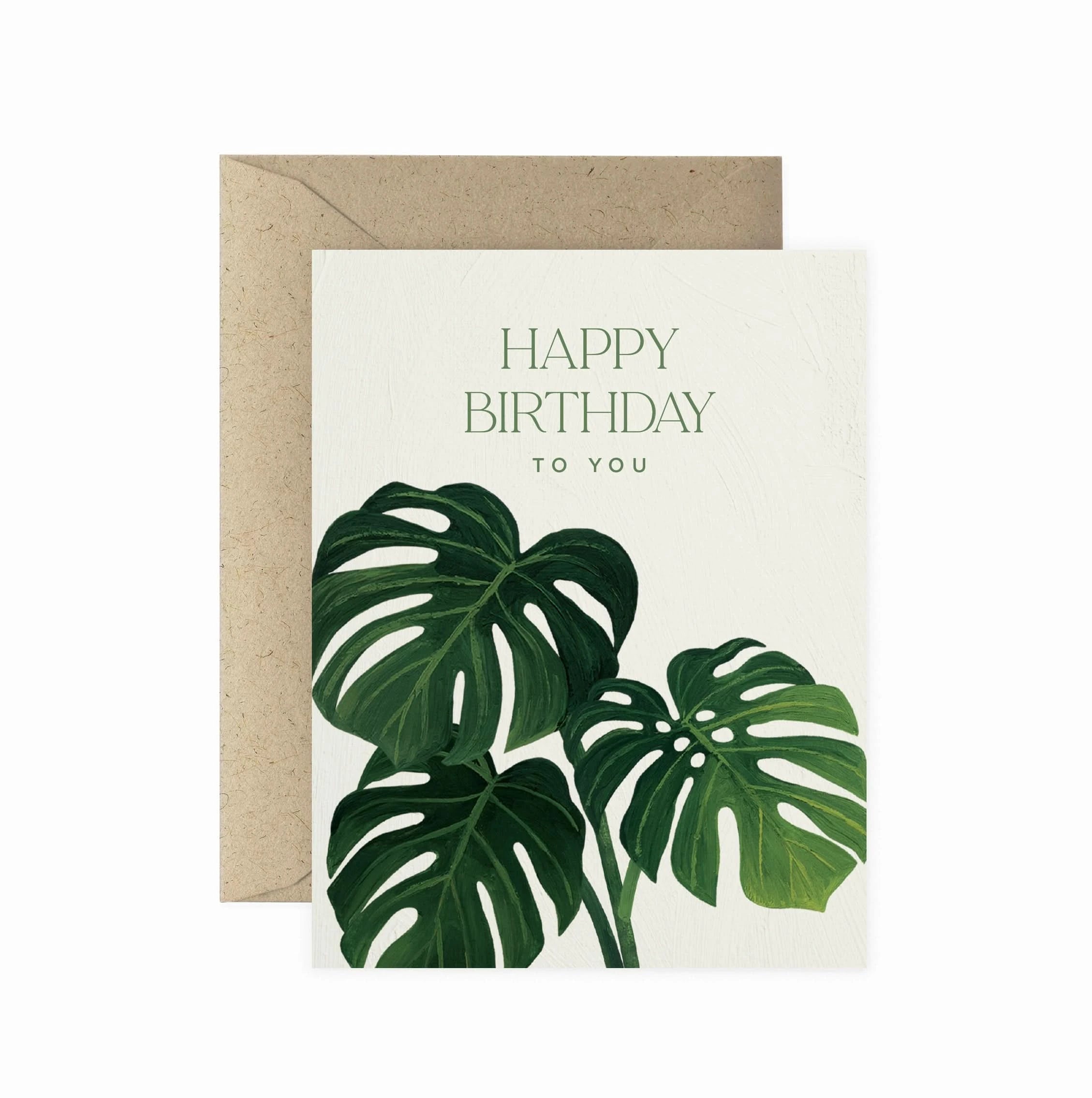 Monstera Plant Happy Birthday Greeting Card - Tropical Birthday Card for Plant Lovers, Friends & Family - Perfect for Birthday Wishes, Gifts & Celebrations
