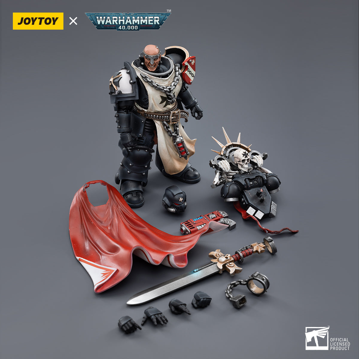 1/18 Scale JOYTOY Warhammer 40K Black Templars Action Figure Set (3pcs) - Perfect for Collectors, Tabletop Gaming & Display