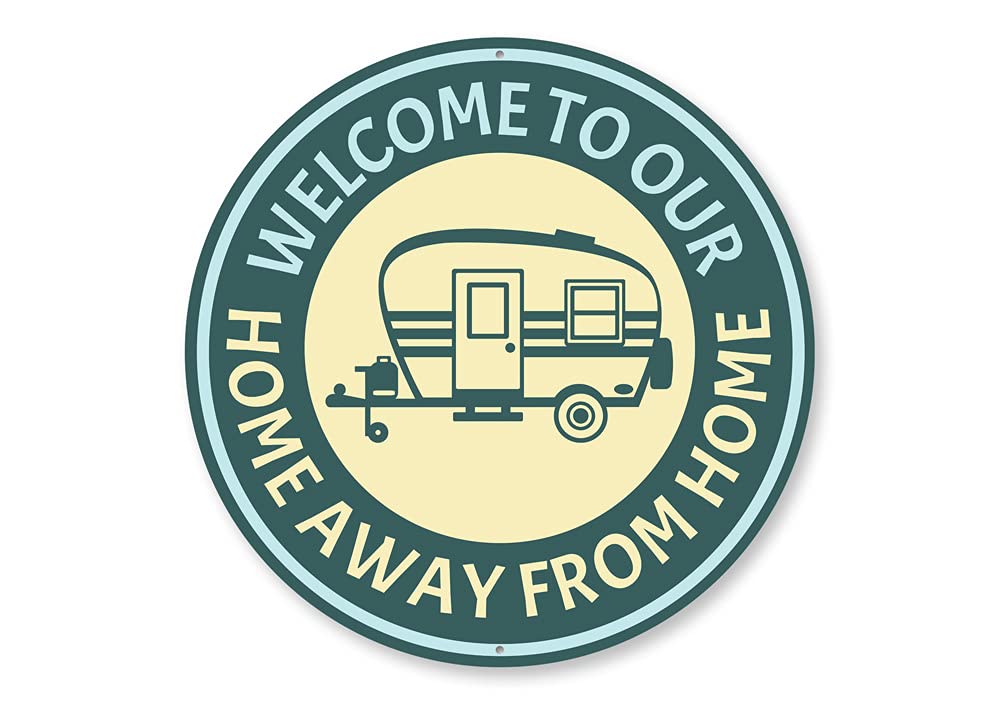 Home Away from Home Sign - 18 Inch Round Wooden Wall Decor for Farmhouse, Living Room & Entryway - Perfect Housewarming Gift for New Homeowners