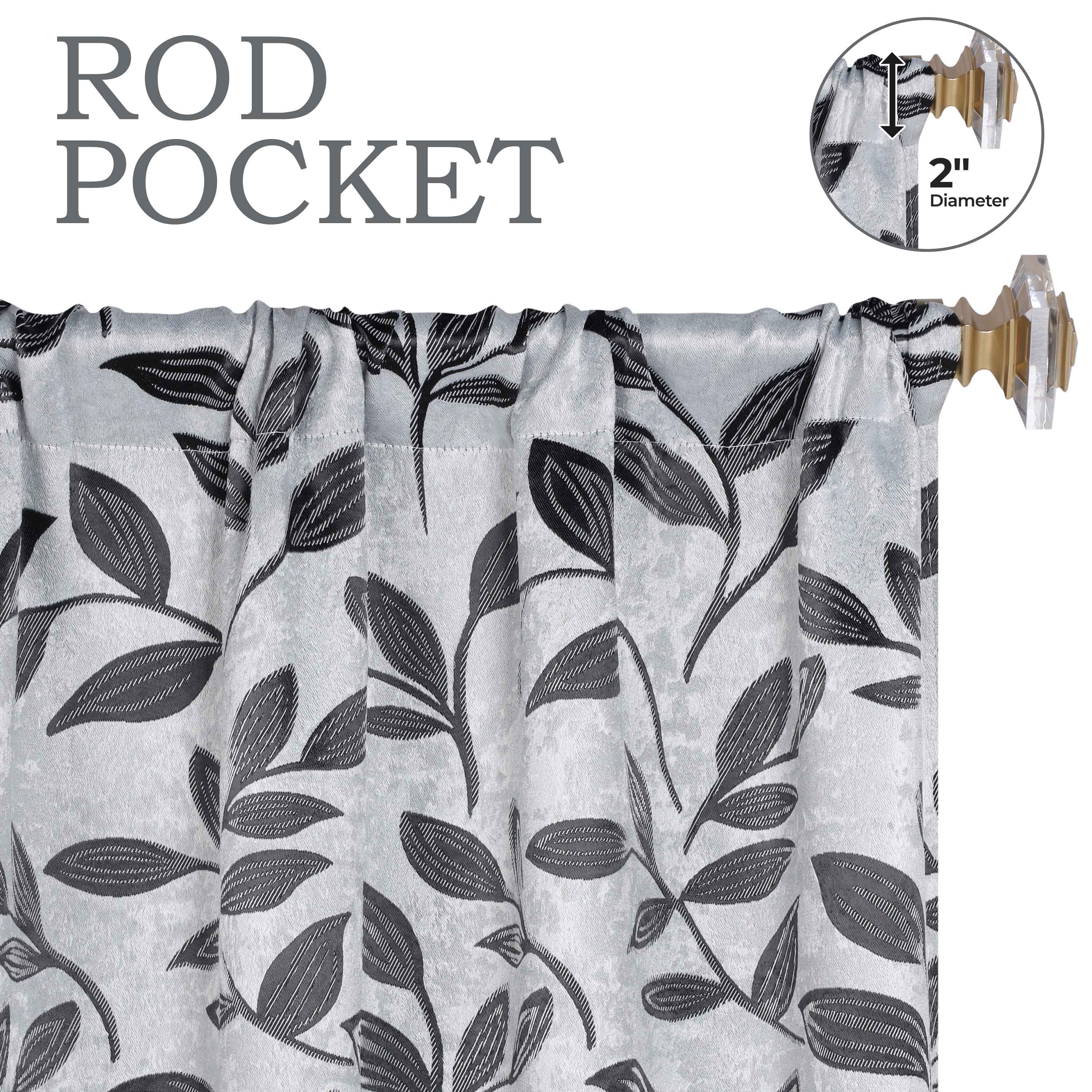 Blackout Curtains with Rod Pocket - Set of 2 Panels for Room Darkening & Privacy - Perfect for Bedrooms, Living Rooms & Home Theater