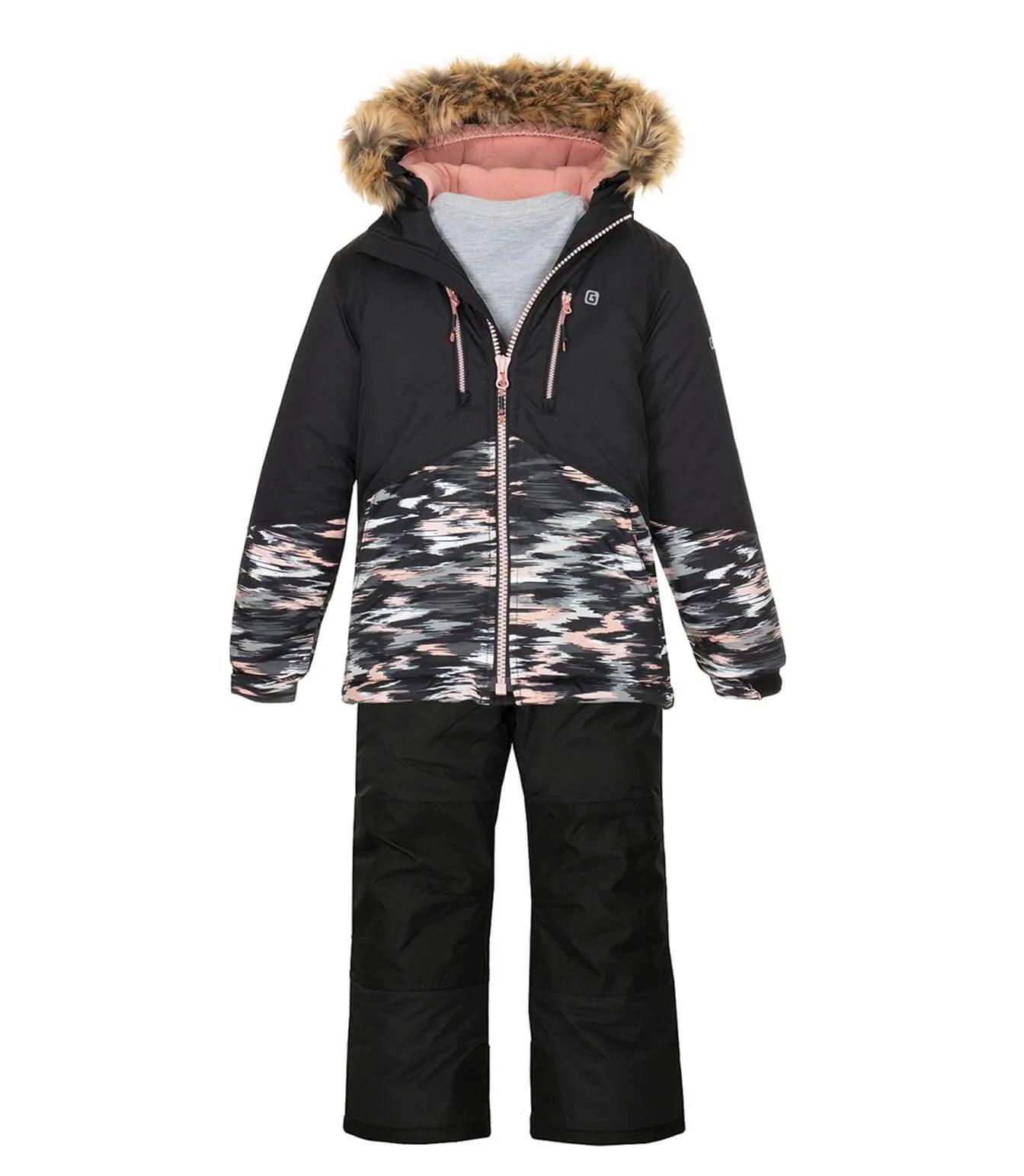 Gusti Pamella Winter Snowsuit for Women - Waterproof Insulated Ski Jacket & Pants Set - Black - Perfect for Skiing, Snowboarding & Cold Weather Outdoor Activities