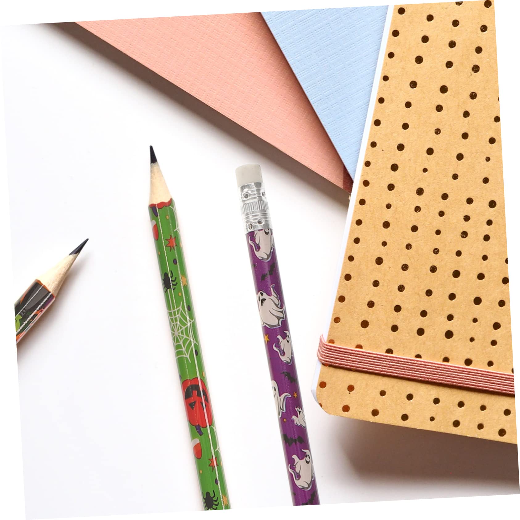Operitacx 200 Pcs Halloween Pencils for Kids - Bulk Wooden Drawing Pencils with Erasers - Perfect for Classroom Treats, Party Favors, and Trick-or-Treat Gifts
