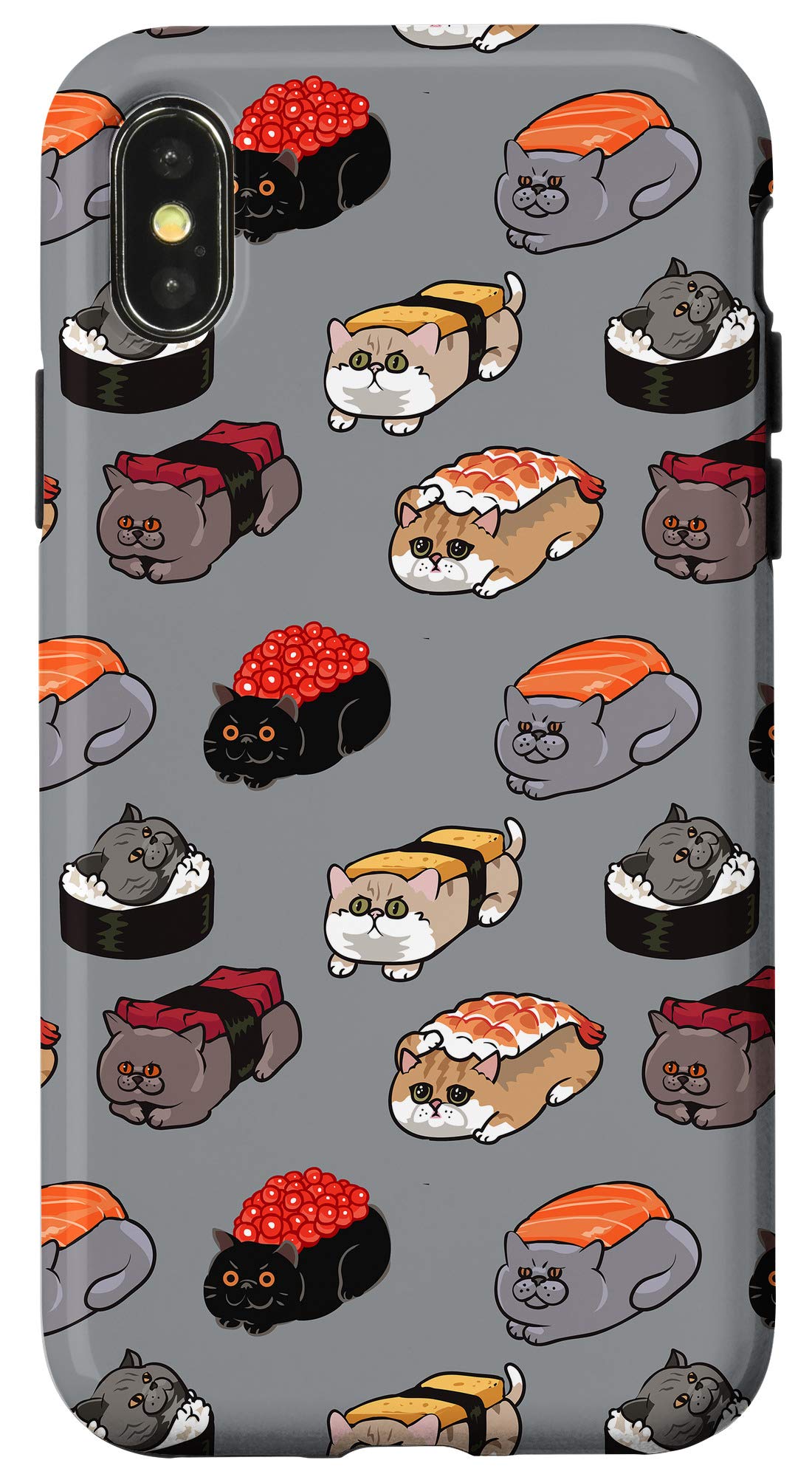 iPhone X/XS Sushi Themed British Shorthair Cat Phone Case - Cute Protective Cover for Daily Use, Travel & Gift Giving