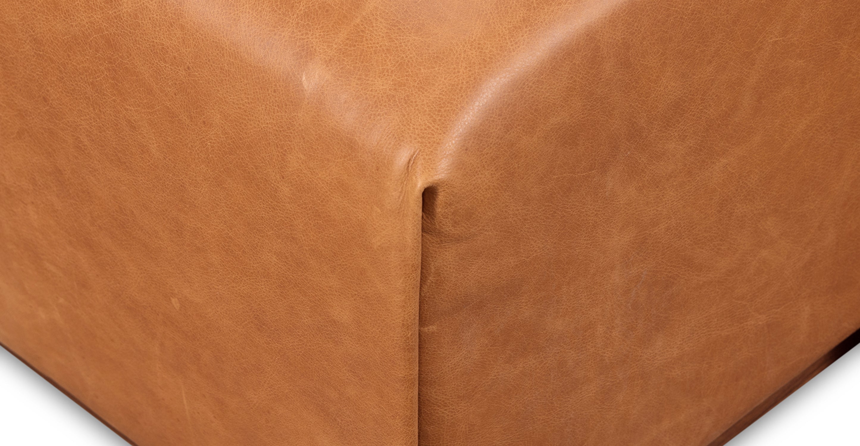 Jarmo Leather Ottoman with Walnut Table - Stylish Footrest & Coffee Table for Living Room, Bedroom, or Office - Premium Leather & Wood Furniture for Home Decor