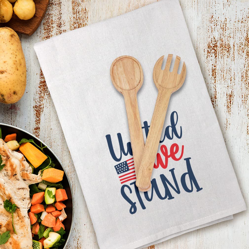 United We Stand Patriotic Kitchen Towels - 4th of July Decor, Liberty Freedom Festival Dish Towels & Flour Sack Cleaning Supplies - Perfect for Independence Day Parties, Farmhouse Kitchen Decor, and American Flag Themed Events