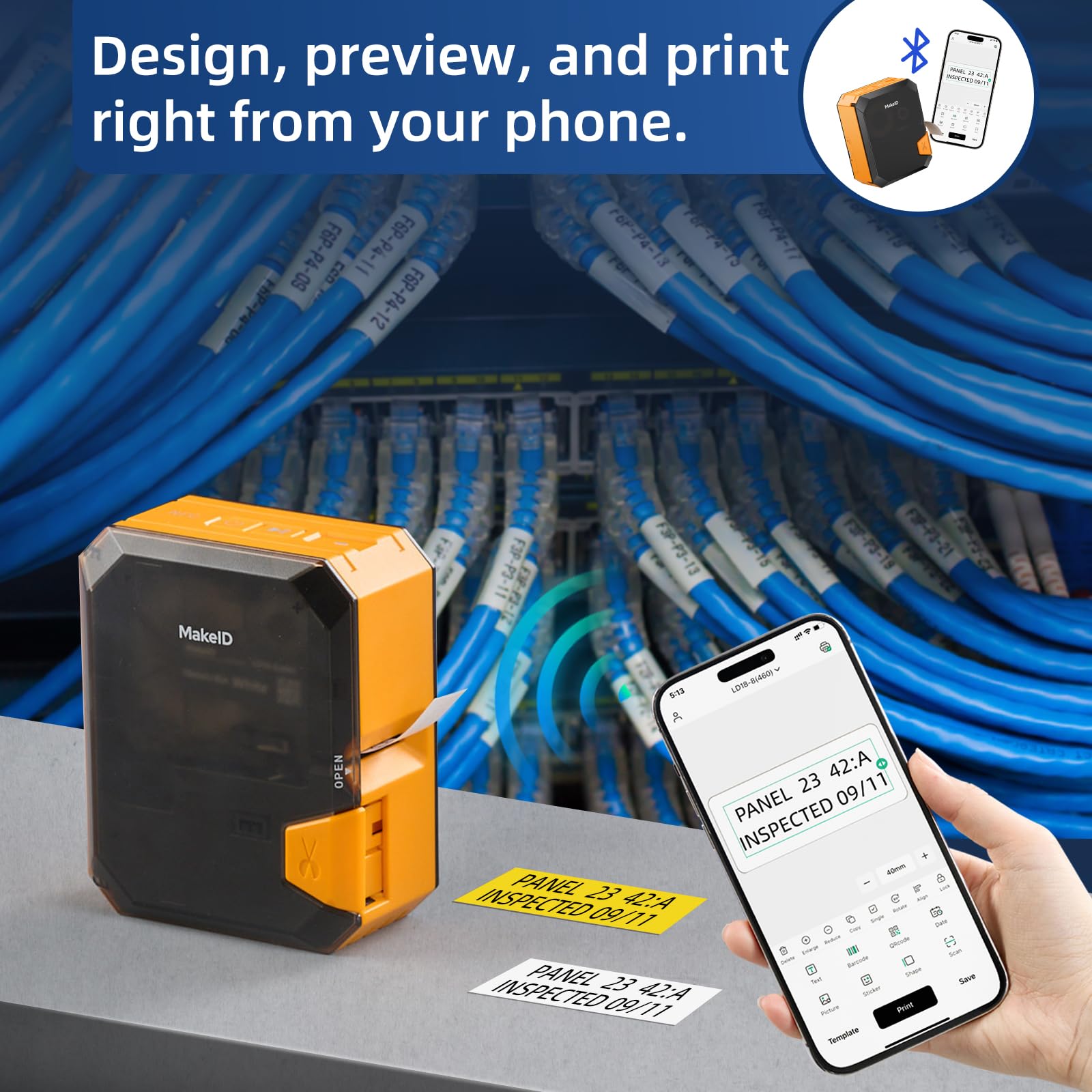 Makeid P31 Industrial Label Maker - Heavy-Duty Labeling Machine with 0.71