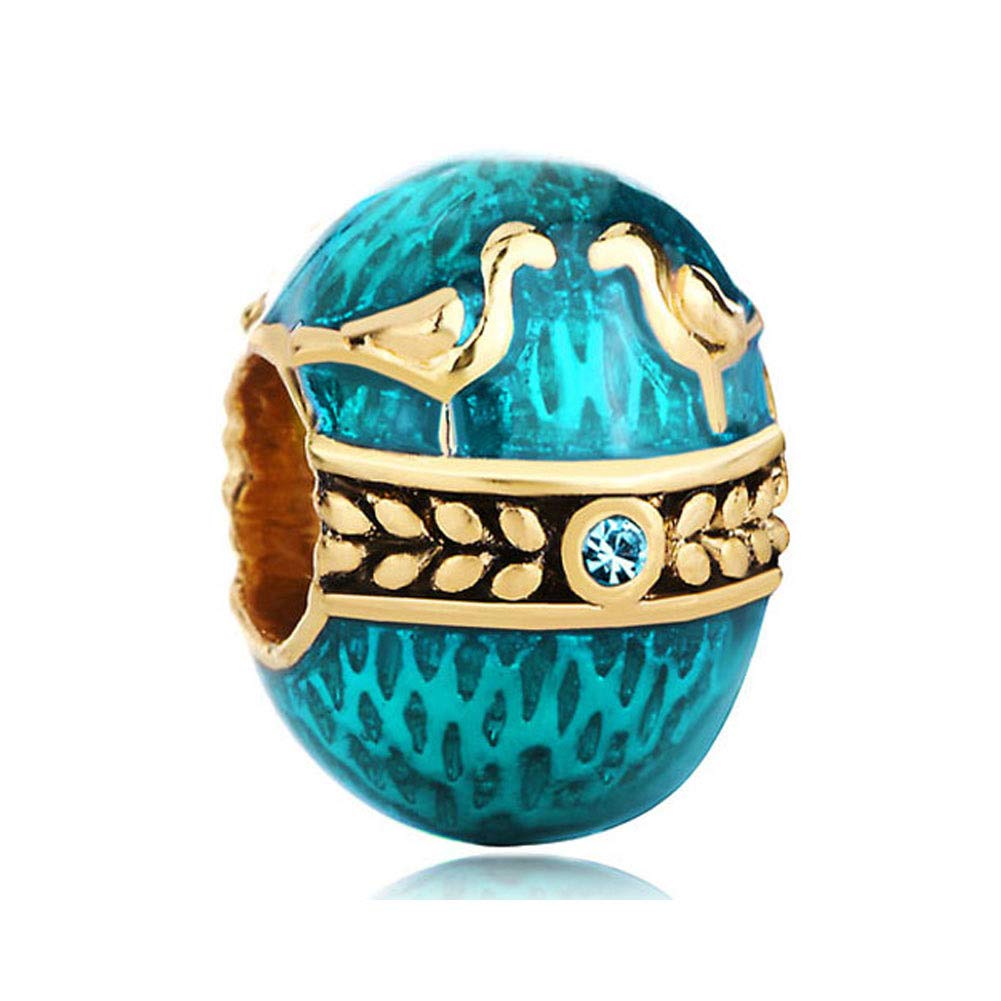 Lucky Charms Beads for Charm Bracelets - LilyJewelry Faberge Egg Style Beads | Perfect for DIY Jewelry Making & Gift Giving