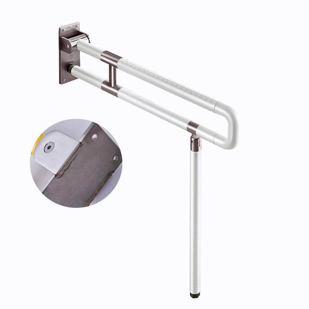 24-Inch Stainless Steel Bathroom Safety Grab Bar - Folding Anti-Slip Handrail for Toilet, Bathtub & Bedside Support (Yellow/White) | ADA Compliant Assistive Device for Elderly & Disabled