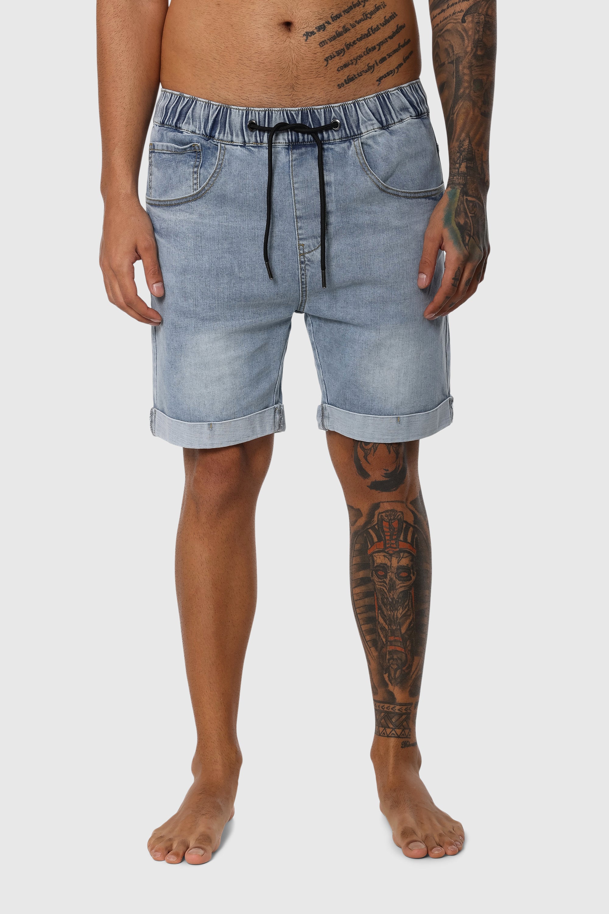 Stylish Folded Denim Shorts for Women - High Waisted Distressed Denim Cutoffs - Perfect for Summer, Beach, and Casual Outings