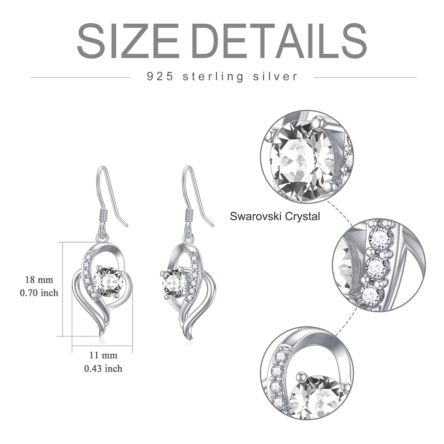 925 Sterling Silver Birthstone Dangle Earrings for Women - Elegant Fine Jewelry Gift for Birthday, Anniversary & Special Occasions | Perfect for Everyday Wear, Parties & Romantic Dates