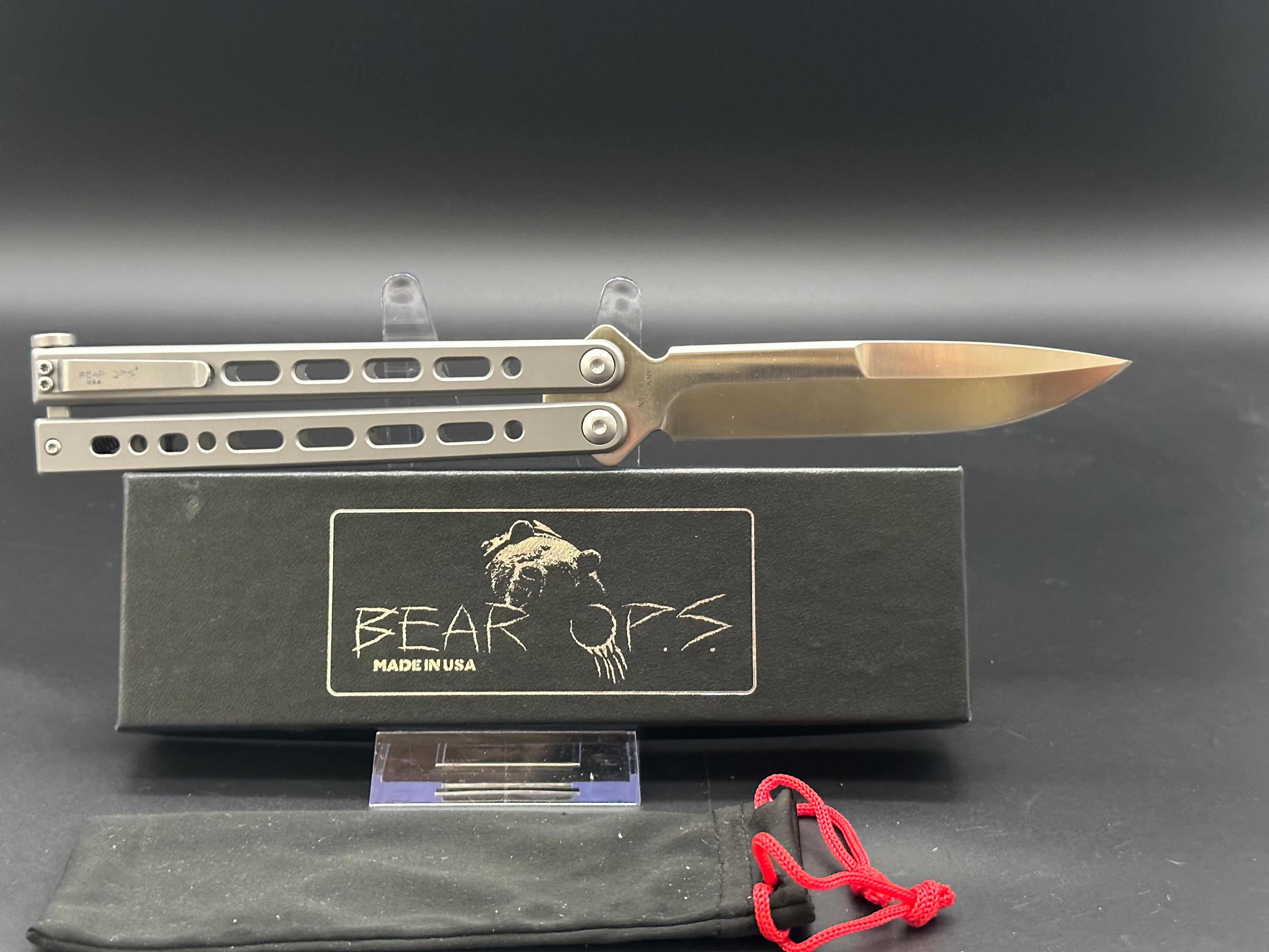 Bear Ops Bear Song VIII Butterfly Knife - Premium Stainless Steel Trainer for Beginners & Collectors - Perfect for Practice, Tricks & EDC (Everyday Carry)