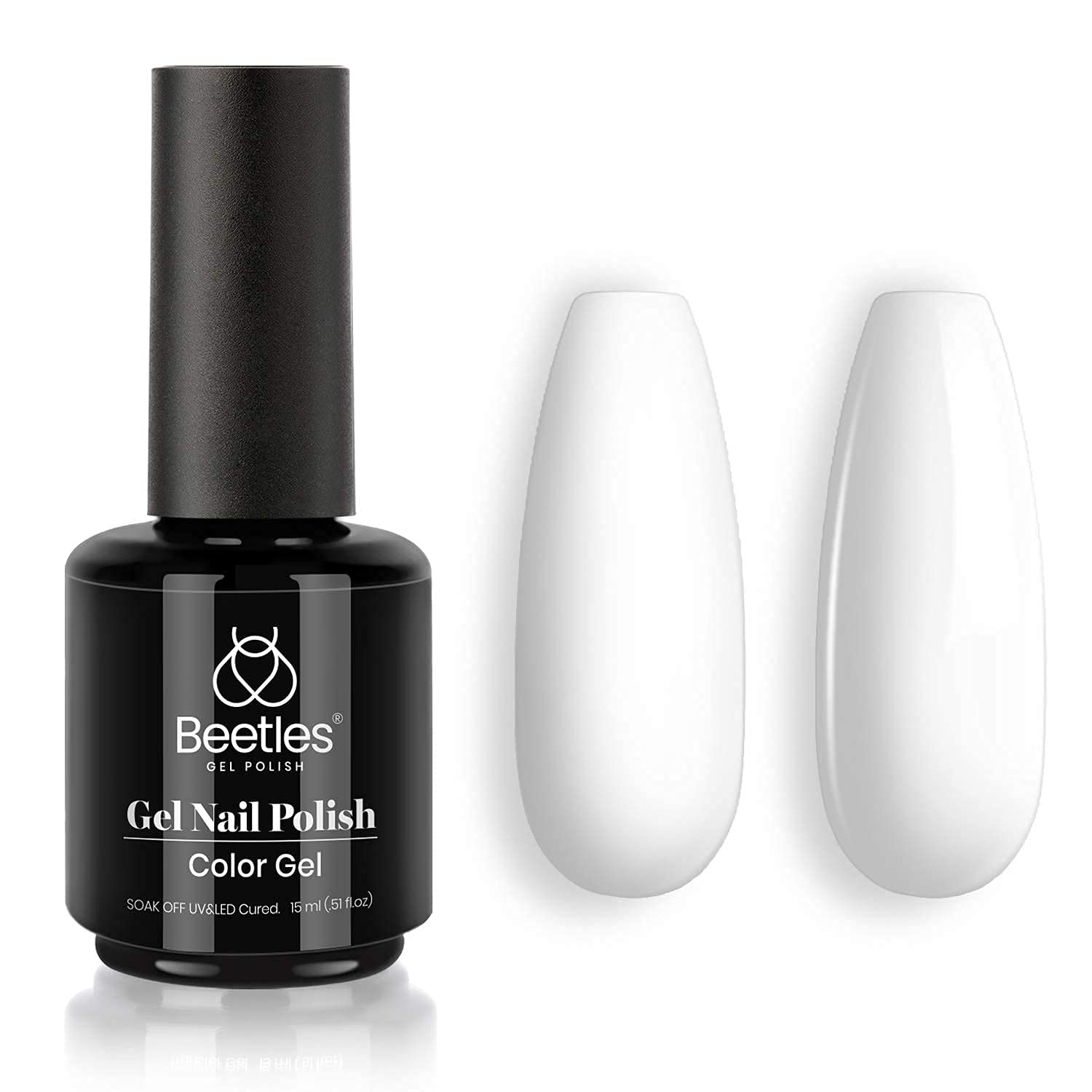 Beetles White Gel Nail Polish Kit with Mini UV LED Nail Lamp - Professional Salon Quality Manicure Set for Home Nail Art & DIY Gel Polish Application