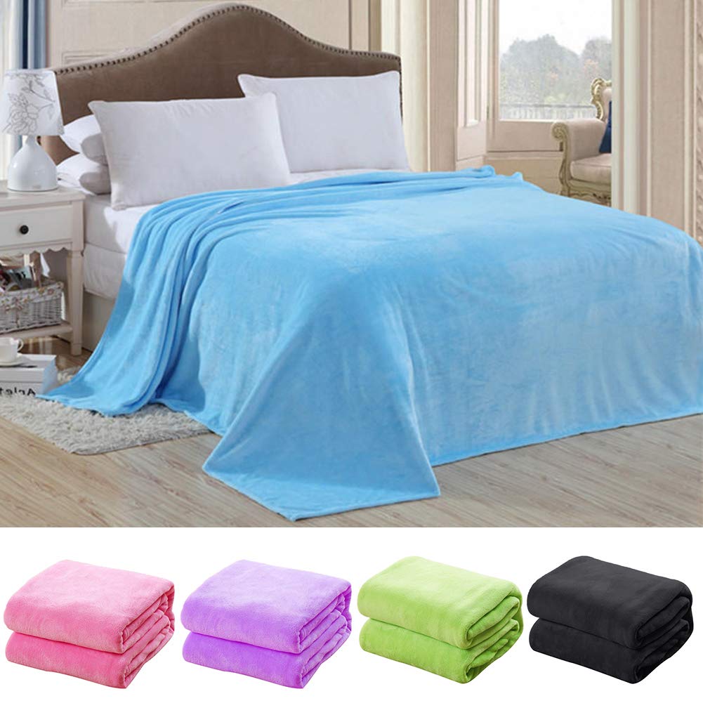 Soft Solid Color Warm Blanket - Cozy Home Decor for Living Room, Bed, Sofa | Perfect for Winter Nights & Family Movie Time | Black