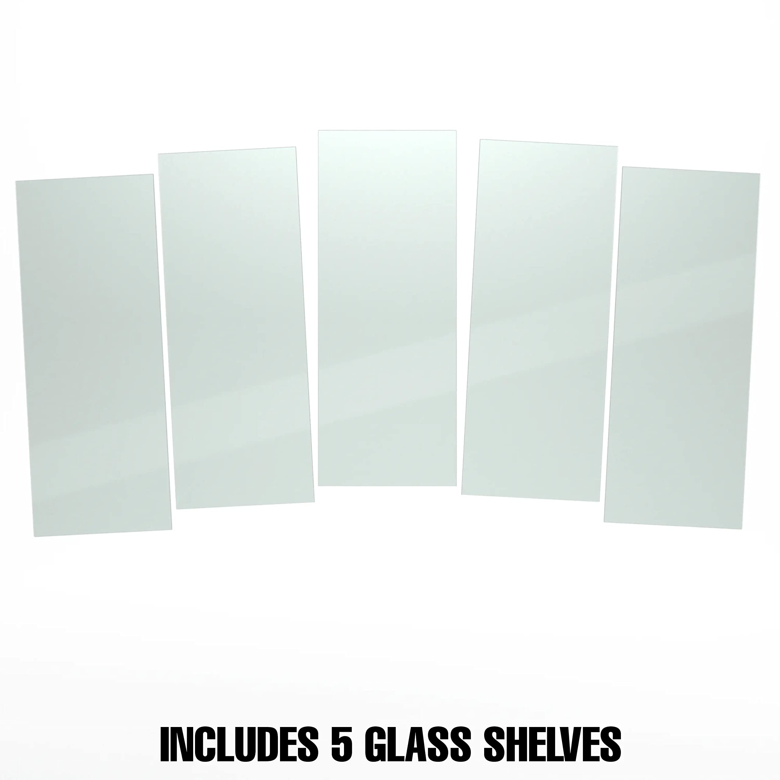 Econoco 14'' x 36'' Tempered Glass Shelves - Pack of 5 | Durable & Shatterproof Bathroom/Kitchen/Display Shelving | Perfect for Storage, Organization & Home Decor