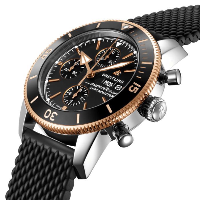 Breitling Superocean Heritage Chronograph 44mm Men's Luxury Watch - Stainless Steel & 18K Rose Gold - Diver's Timepiece for Water Sports & Formal Occasions