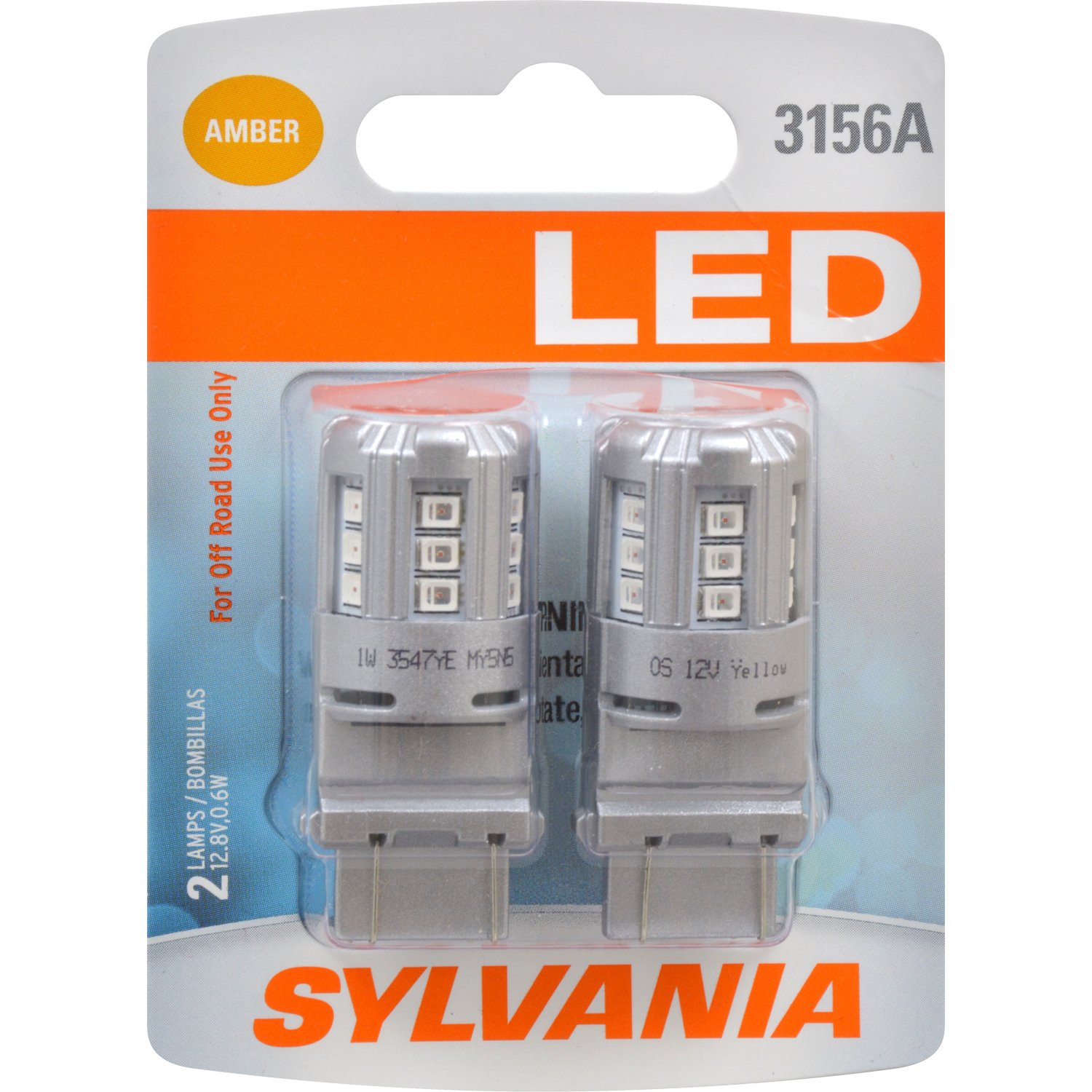 SYLVANIA 3156 LED Amber Mini Bulb - 2 Pack for Park & Turn Lights