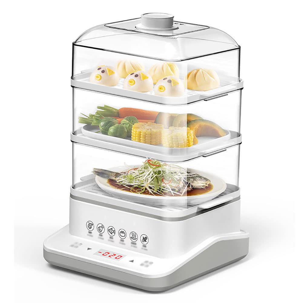 BRAAZI 3 Tier Electric Food Steamer - 18L/26L Large Capacity, Multifunctional Stackable Baskets for Vegetables, Meat & Seafood - Fast 90-Minute Cooking - Perfect for Meal Prep, Healthy Eating & Family Dinners