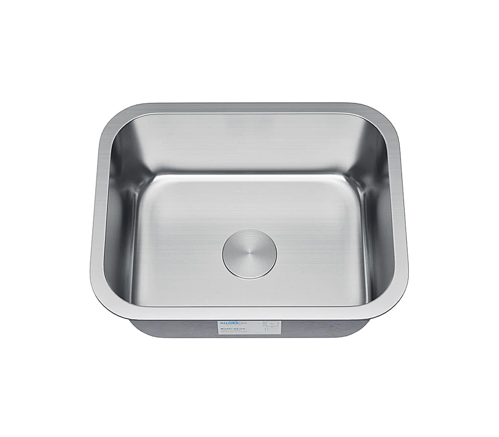Allora USA KSN 2016 20x16x9 Inch Undermount Single Bowl Stainless Steel Kitchen Sink - Durable & Stylish for Modern Kitchens