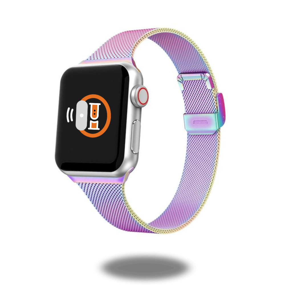 Slim Milanese Loop Stainless Steel Watch Band with Secure Clasp - Compatible with Apple Watch & Smartwatches, Perfect for Workouts, Business & Everyday Wear