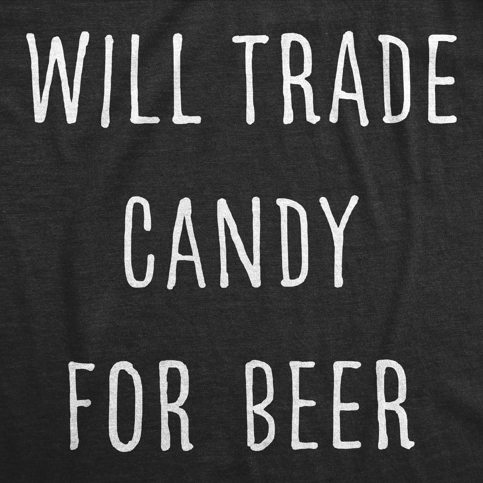 Funny Halloween T-Shirt for Men - 'Will Trade Candy for Beer' Graphic Tee - Perfect for Trick or Treat, Costume Parties & Casual Wear