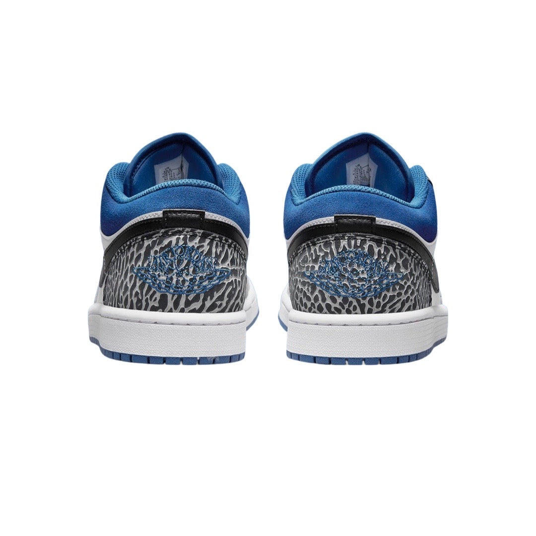 Air Jordan 1 Low GS SE Sneakers - White & Dark Marina Blue Basketball Shoes for Girls - Perfect for School, Sports & Casual Wear