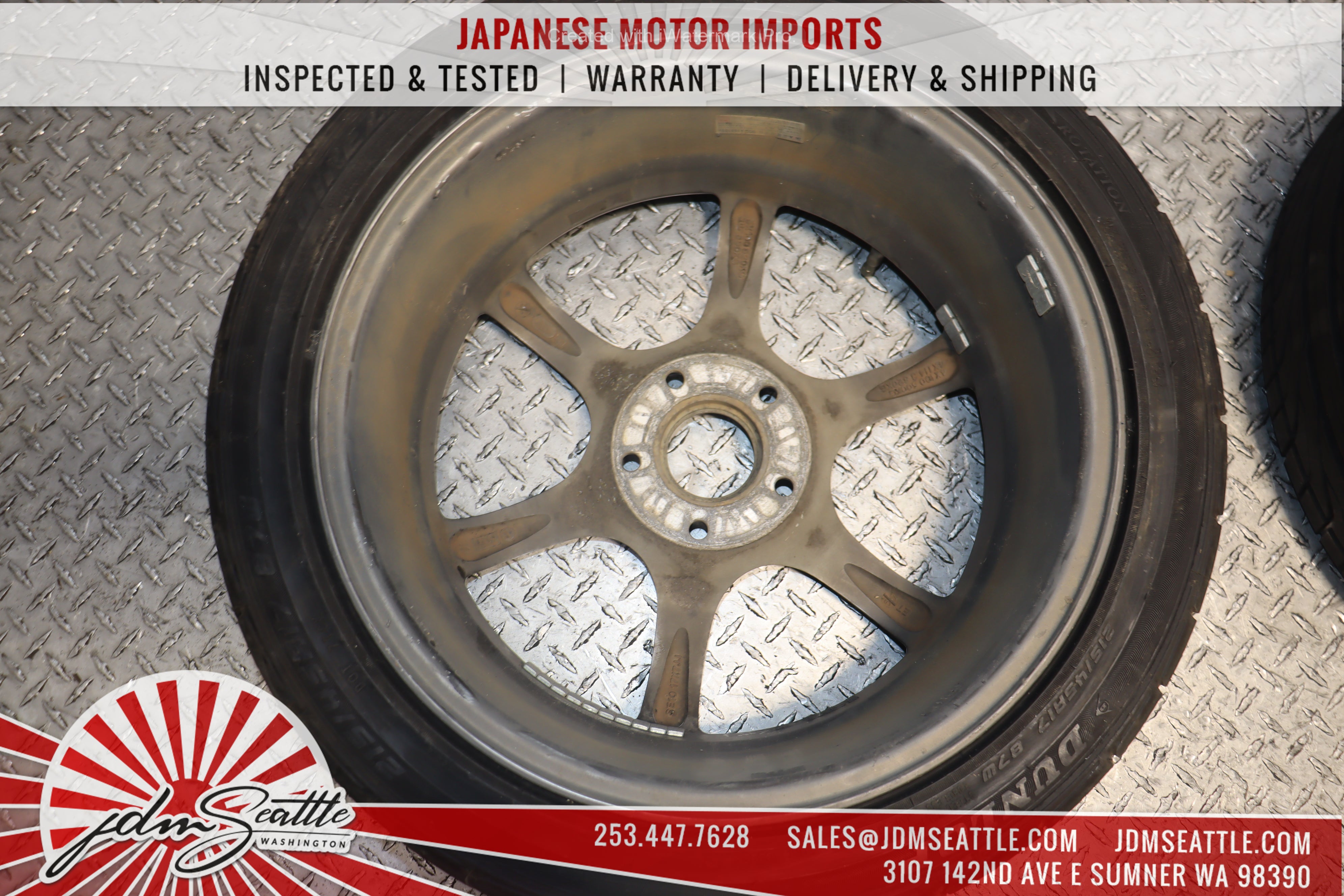 JDM Monza 17x7JJ 5x100 Wheels Set of 4 with 215/45R17 Tires - Lightweight Alloy Rims for Honda Civic, Subaru Impreza - Perfect for Street Performance & Car Upgrades