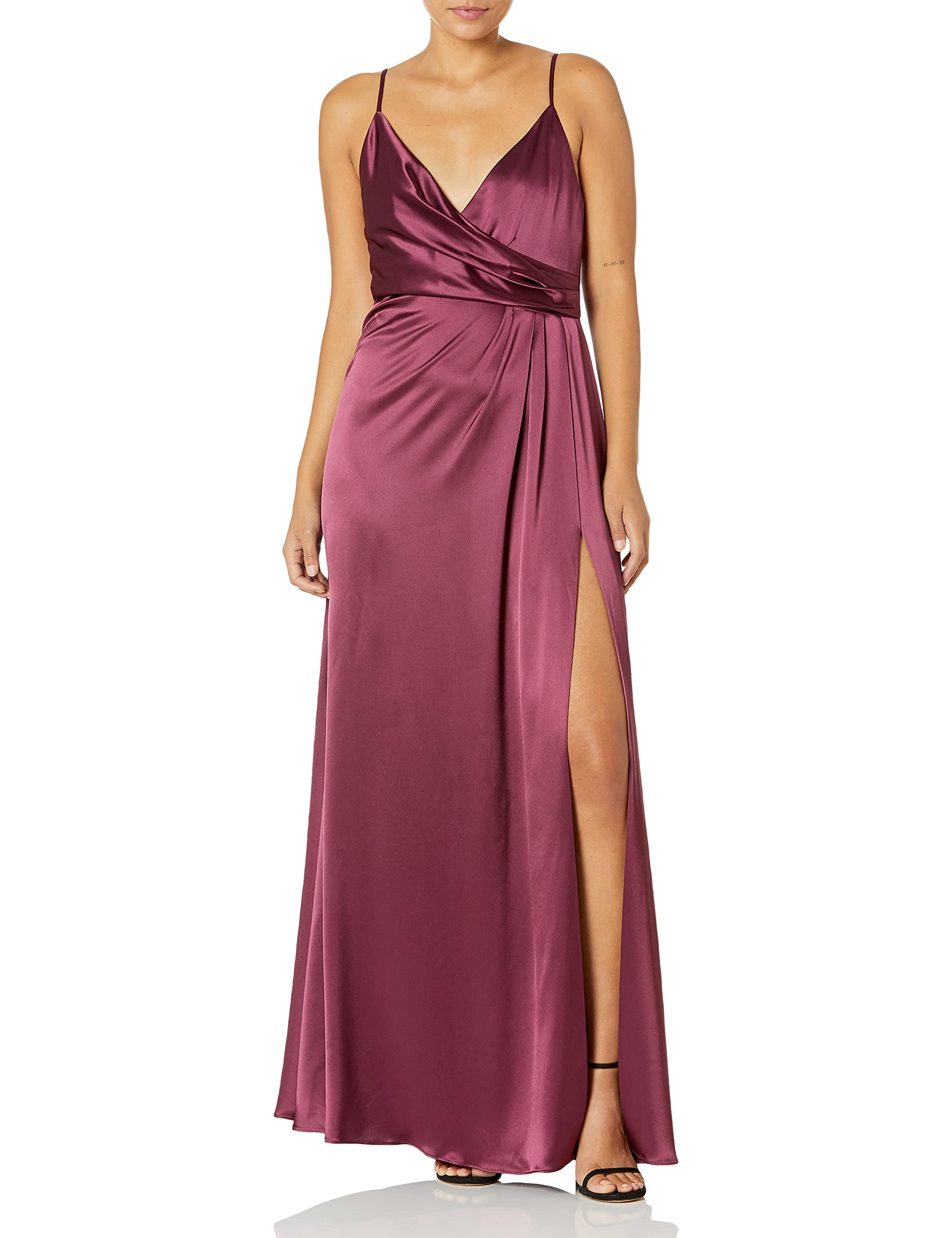 Jill Stuart Women's Satin Wrap Slip Dress - Elegant Lingerie Nightgown for Sleepwear, Lounge & Special Occasions