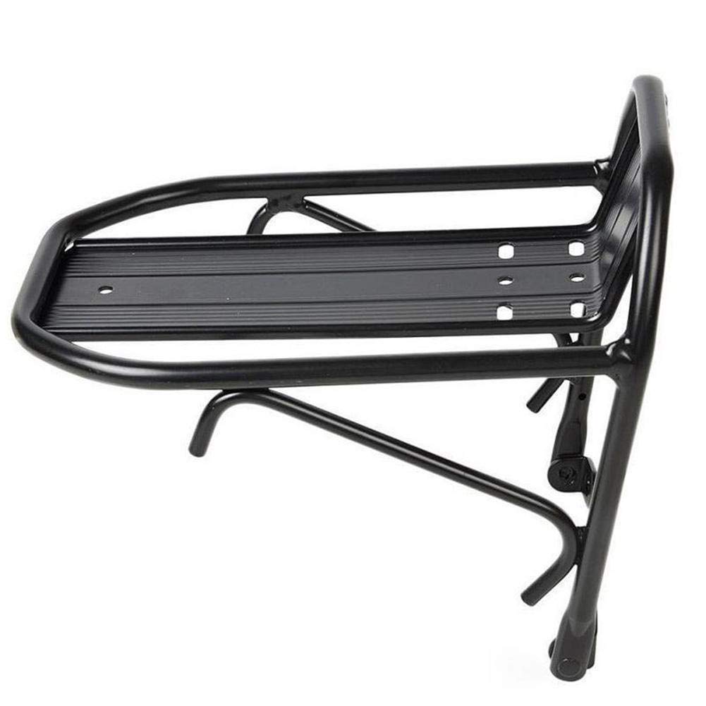 Lightweight Aluminum Alloy Front Bike Rack - Universal Mountain & Road Bicycle Luggage Carrier - Durable Black Cycling Accessory for Commuting, Touring & Outdoor Adventures