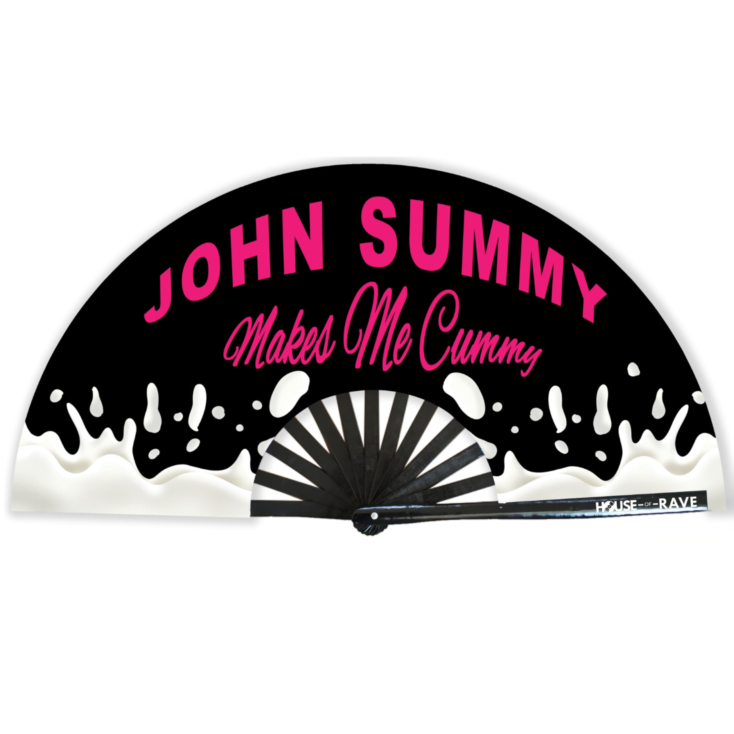 John Summy Rave Fan - Eiffel Tower Daddy Dom Funny Hand Fan - Large UV Glow Folding Fan for Women - 13 Inch Festival Fan - Perfect for Raves, Concerts, Festivals & Summer Cooling