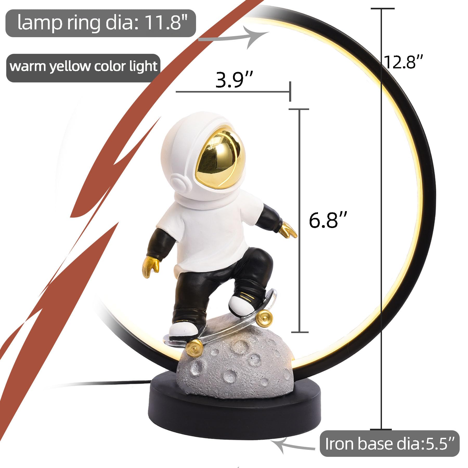 Astronaut Night Light for Kids & Adults - USB-Powered LED Bedside Table Lamp for Bedroom, Nursery & Living Room | Perfect Birthday & Christmas Gift Idea | Creates Soothing Ambiance for Nighttime Reading & Relaxation