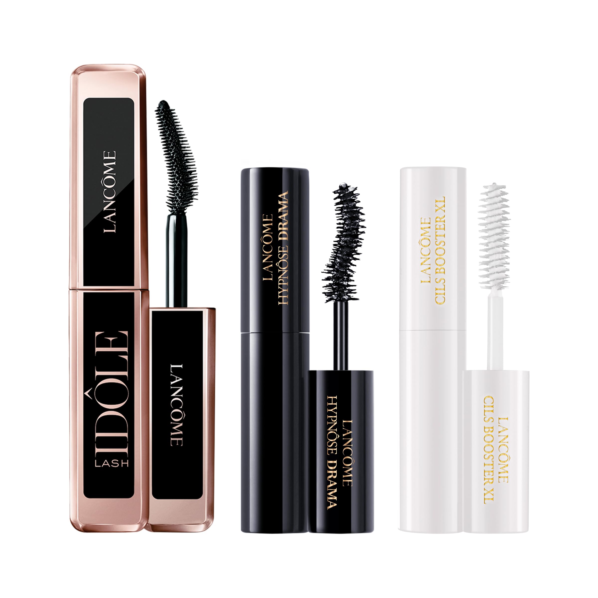 Glam Lashes On-The-Go Travel Size Mascara Gift Set - XL Lash Boosting Primer (0.13oz), Volumizing Mascara (0.16oz), Dramatic Lash Mascara (0.13oz) | Perfect for Travel, Daily Makeup & Special Occasions