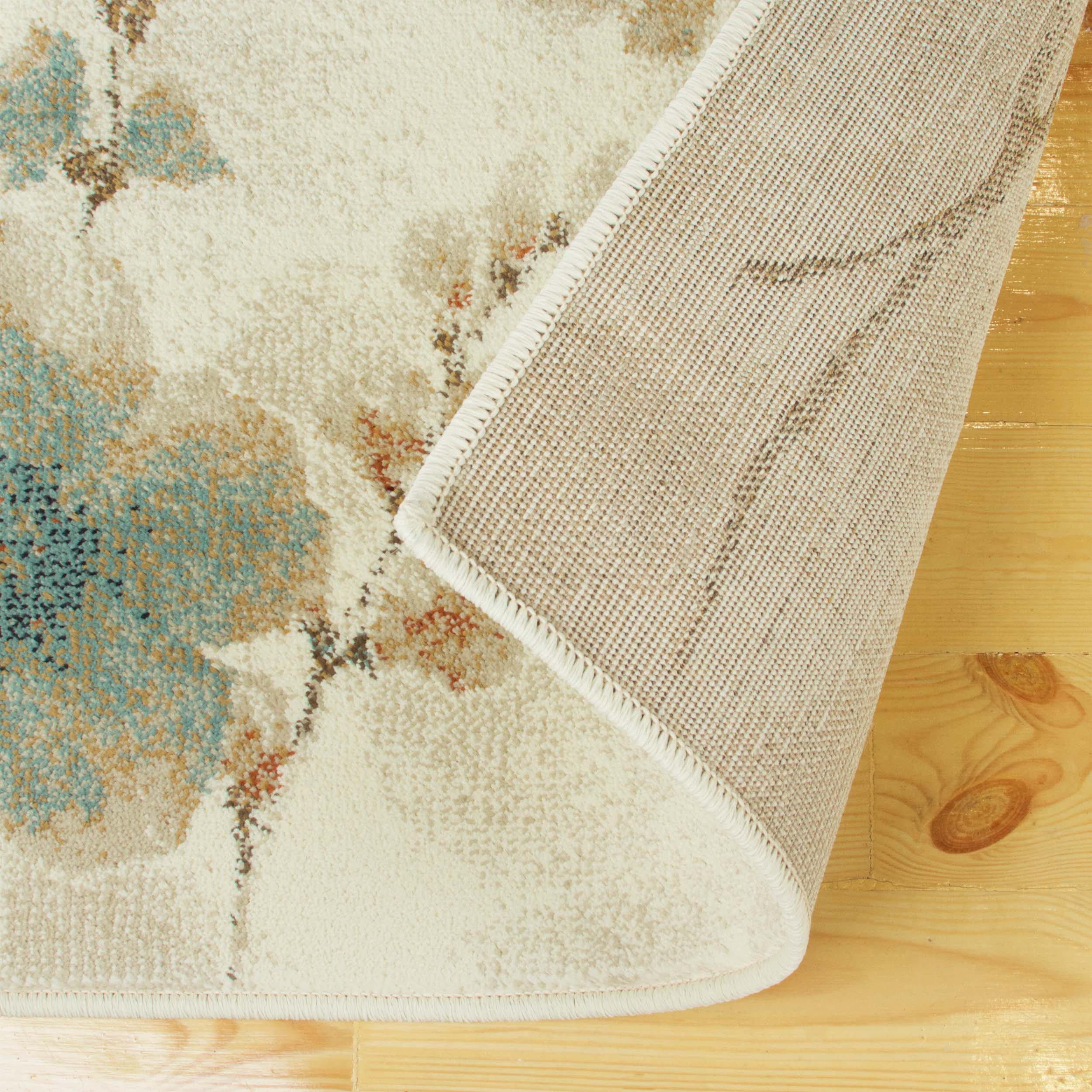 Fiore Modern Floral Abstract Area Rug - Soft Non-Slip Indoor Carpet for Living Room, Bedroom, Nursery & Home Decor