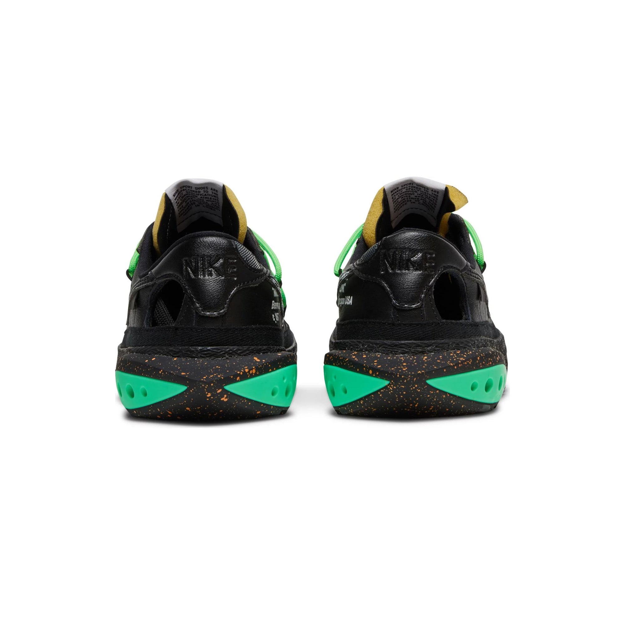 Nike Blazer Low x Off-White 'Black Electro Green' Sneakers (2022) - Men's Streetwear Fashion Shoes for Casual Wear & Urban Style