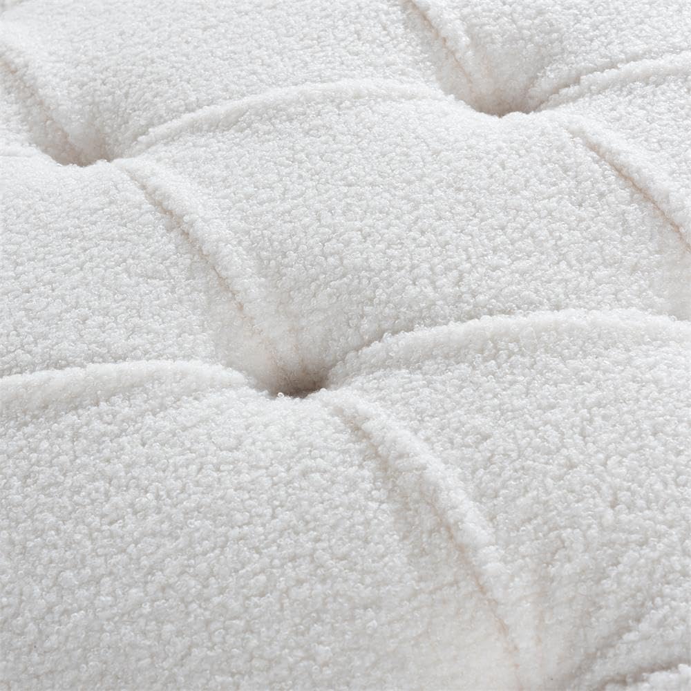 White Velvet Armless Chaise Lounge Chair - Modern Indoor Sleeper Couch for Living Room & Bedroom - Soft Fabric Fainting Sofa - Perfect for Relaxing, Reading or Napping