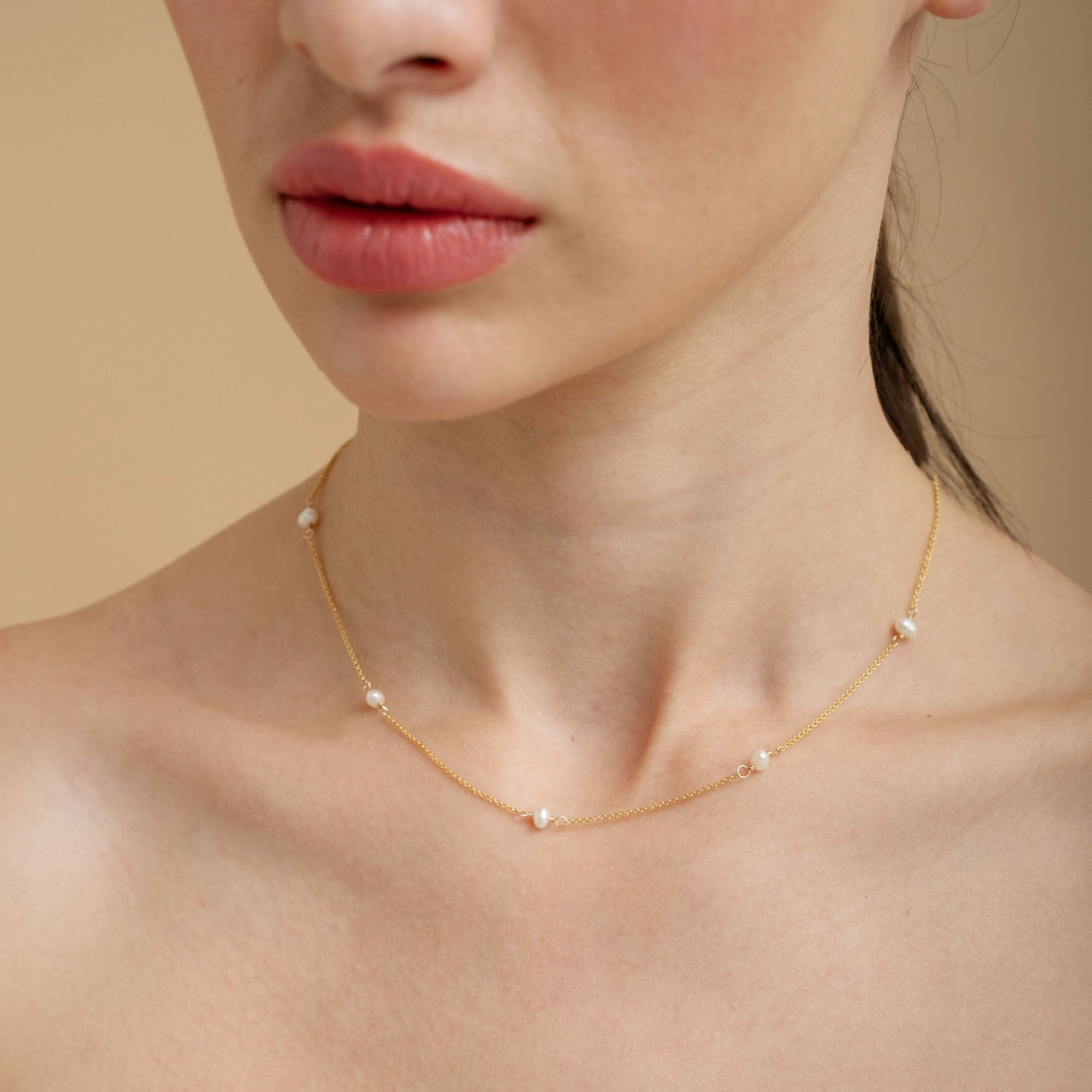 Belle Genuine Freshwater Pearl Necklace in Gold - Elegant Jewelry for Women, Perfect for Weddings, Parties & Special Occasions