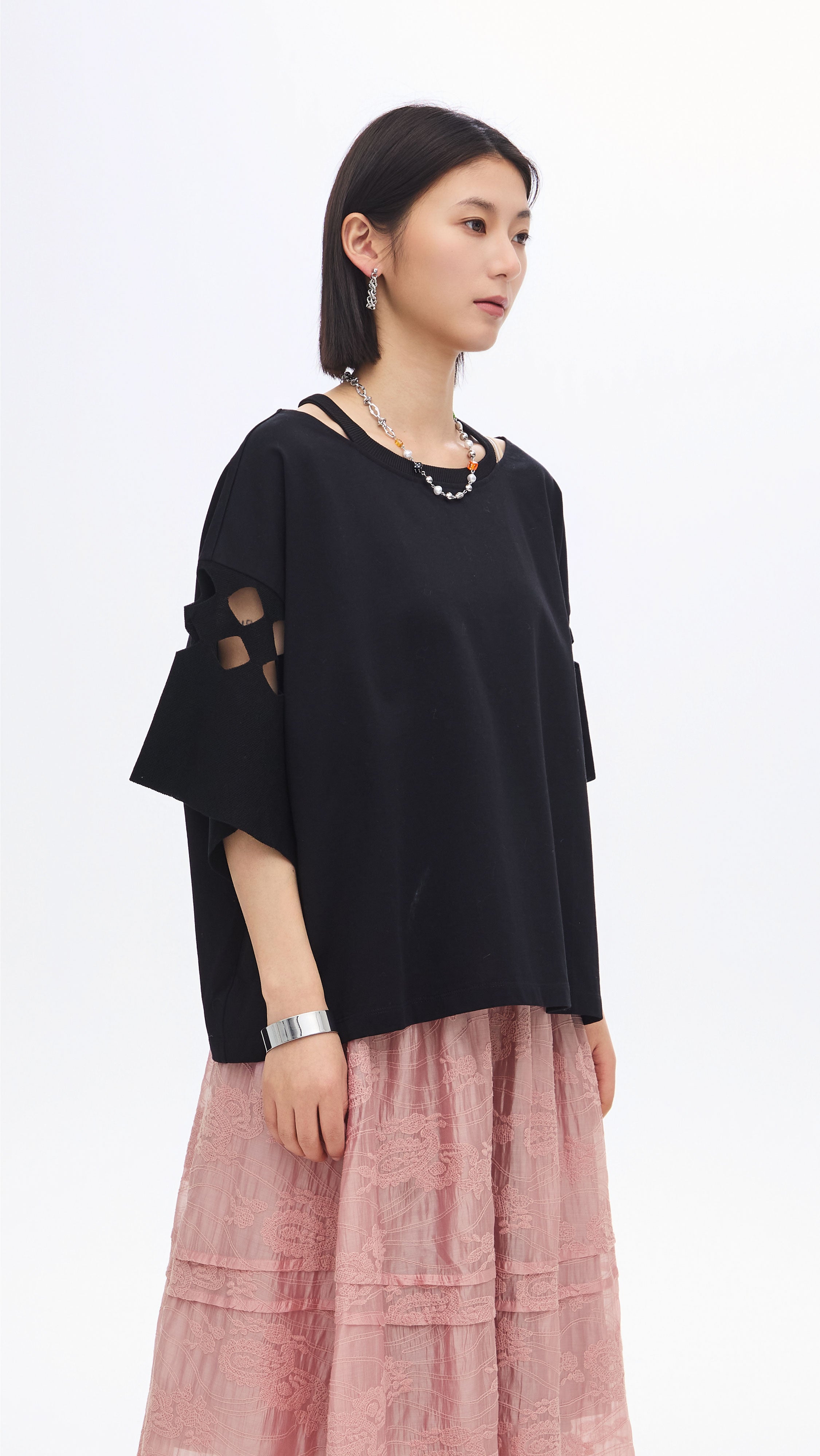 Trendy Women's Cut Out Tee - Stylish Off Shoulder T-Shirt for Casual Outfits & Summer Fashion | Perfect for Beach, Parties & Everyday Wear