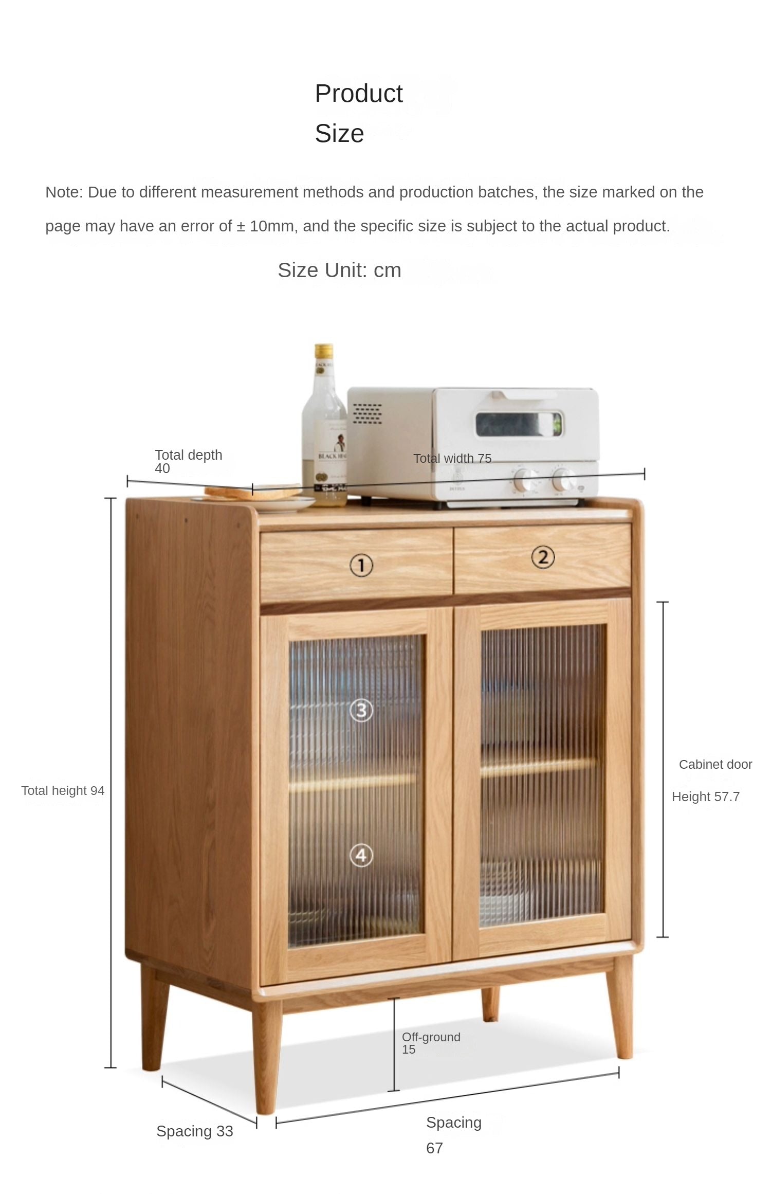 Modern Oak Solid Wood Sideboard - Scandinavian Nordic Style TV Stand, Buffet Cabinet for Living Room, Dining Room & Entryway Storage