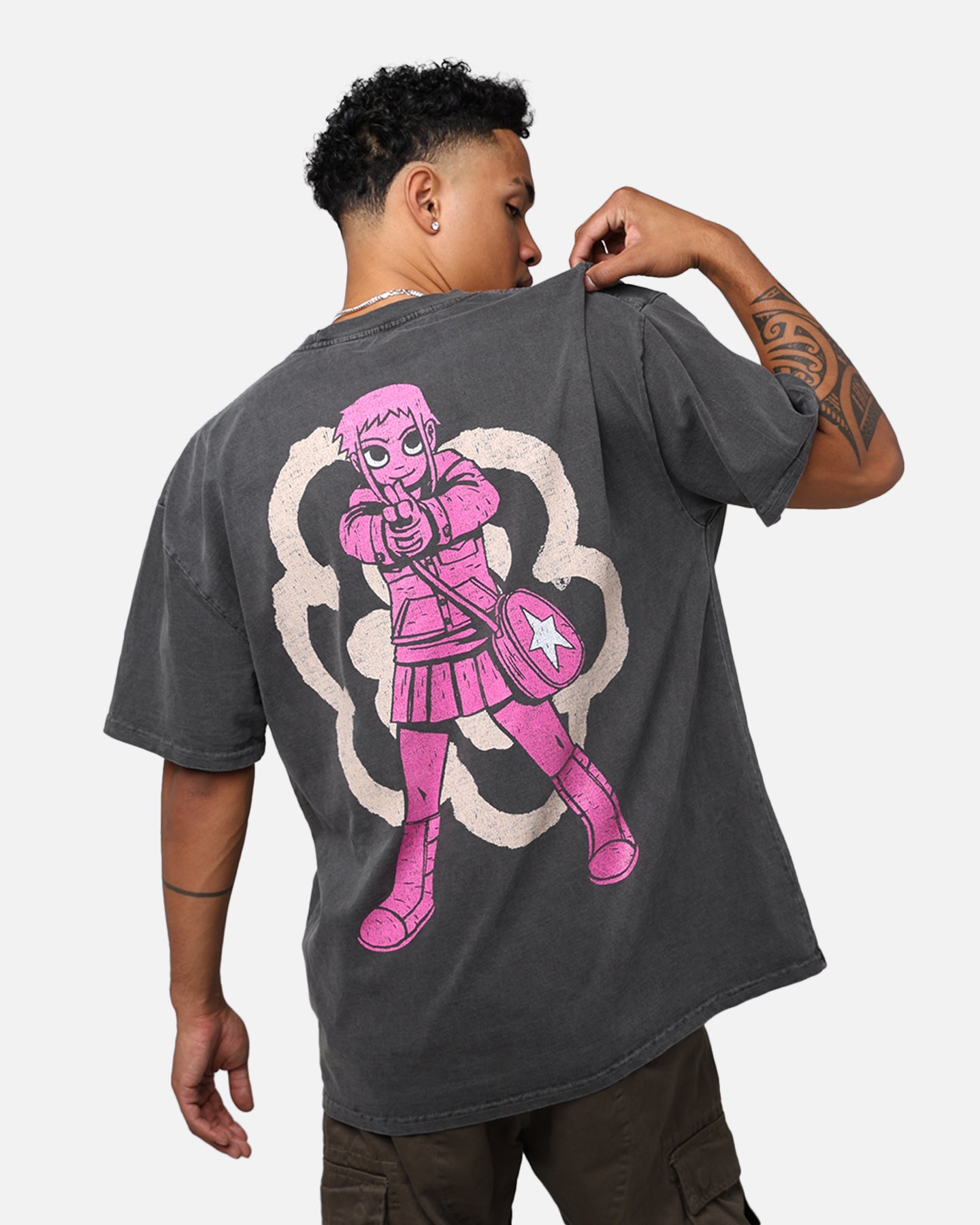 Scott Pilgrim Ramona Flowers Heavyweight Vintage T-Shirt - Black Wash | American Thrift | Retro Graphic Tee for Men & Women | Perfect for Cosplay, Concerts, and Casual Wear