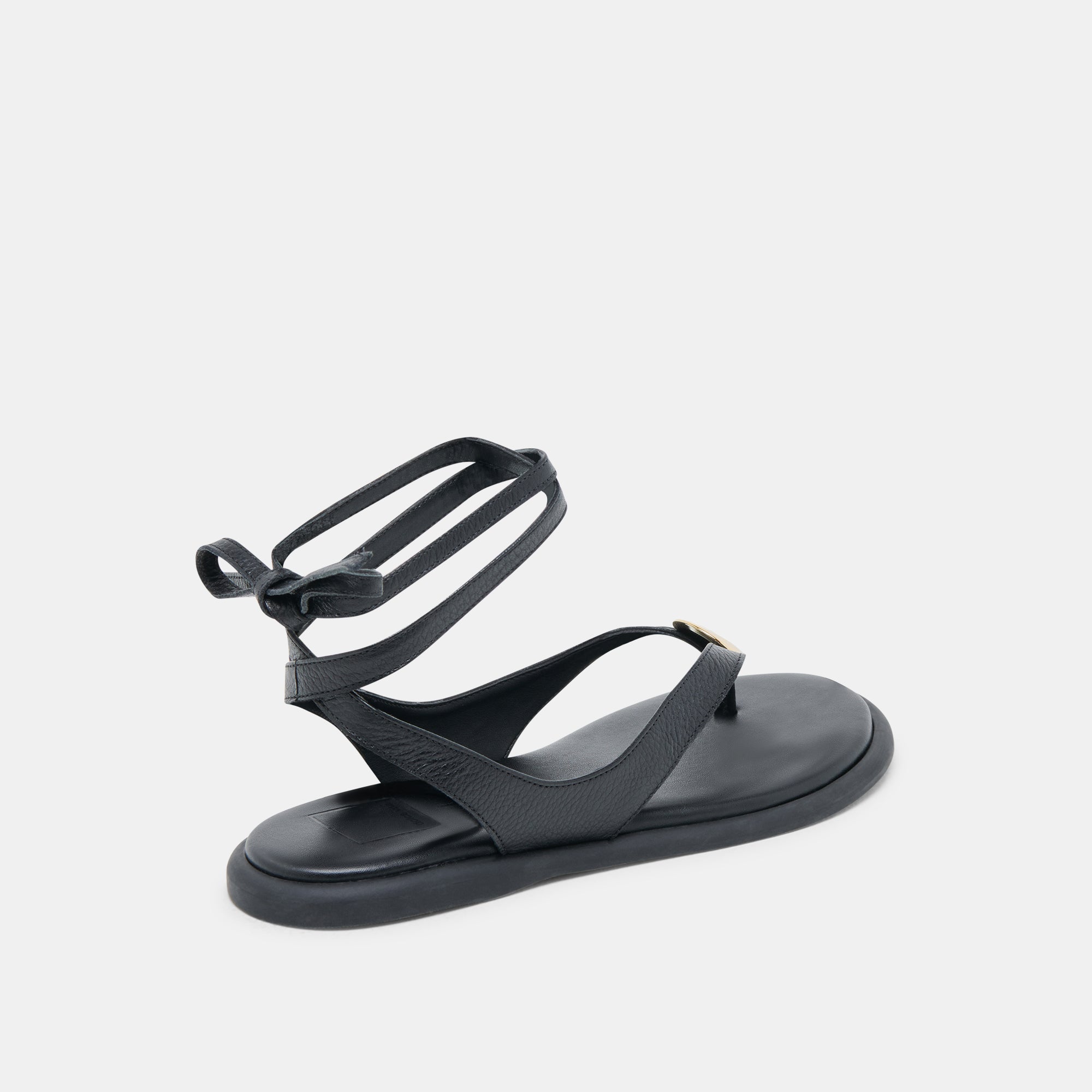 JUDY Women's Black Leather Sandals - Comfortable & Stylish Casual Footwear for Summer, Beach, and Outdoor Walking
