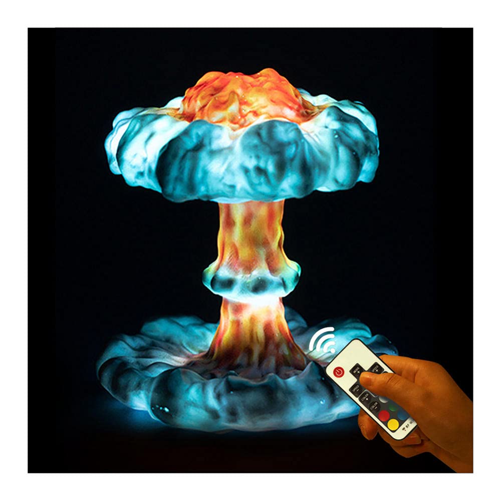 3D Mushroom Cloud Resin Night Light - Creative LED Art Table Lamp with Remote & 7 Color Modes | USB-Powered Bedside Lamp for Home, Party & Holiday Decor | Perfect Birthday Gift for Kids & Adults