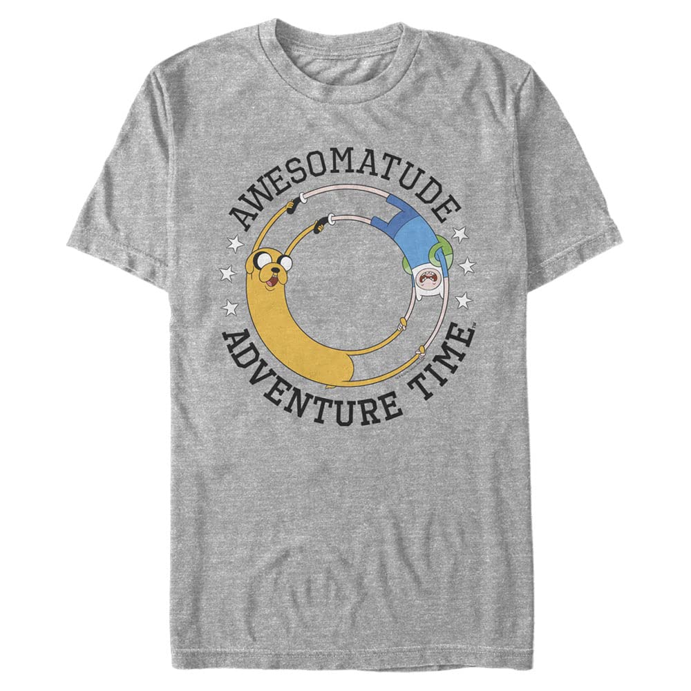Adventure Time Men's Big & Tall Awesome Round T-Shirt - Cartoon Graphic Tee for Casual Wear & Fan Gifts