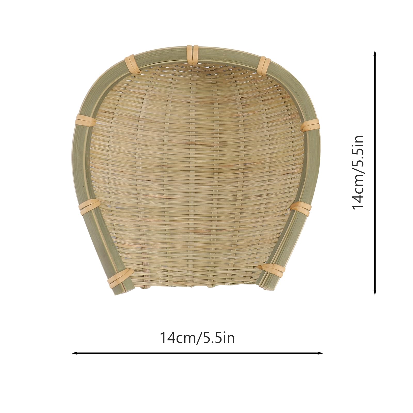 2-Pack Handwoven Bamboo Bread Baskets - 4.7in & 5.5in Stackable Serving Trays for Kitchen, Dining, Garden | Multi-Use for Bread, Fruits, Vegetables, Washing & Drying | Eco-Friendly Home Organization Storage Solution