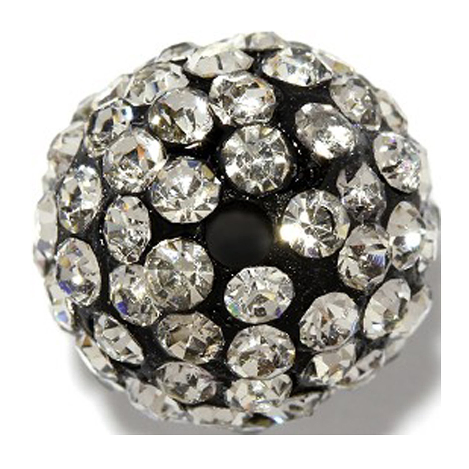 **10mm Black Pave Czech Crystal Round Disco Ball Clay Beads (20pcs) - Perfect for Shamballa Bracelets, DIY Jewelry Making & Boho Accessories**