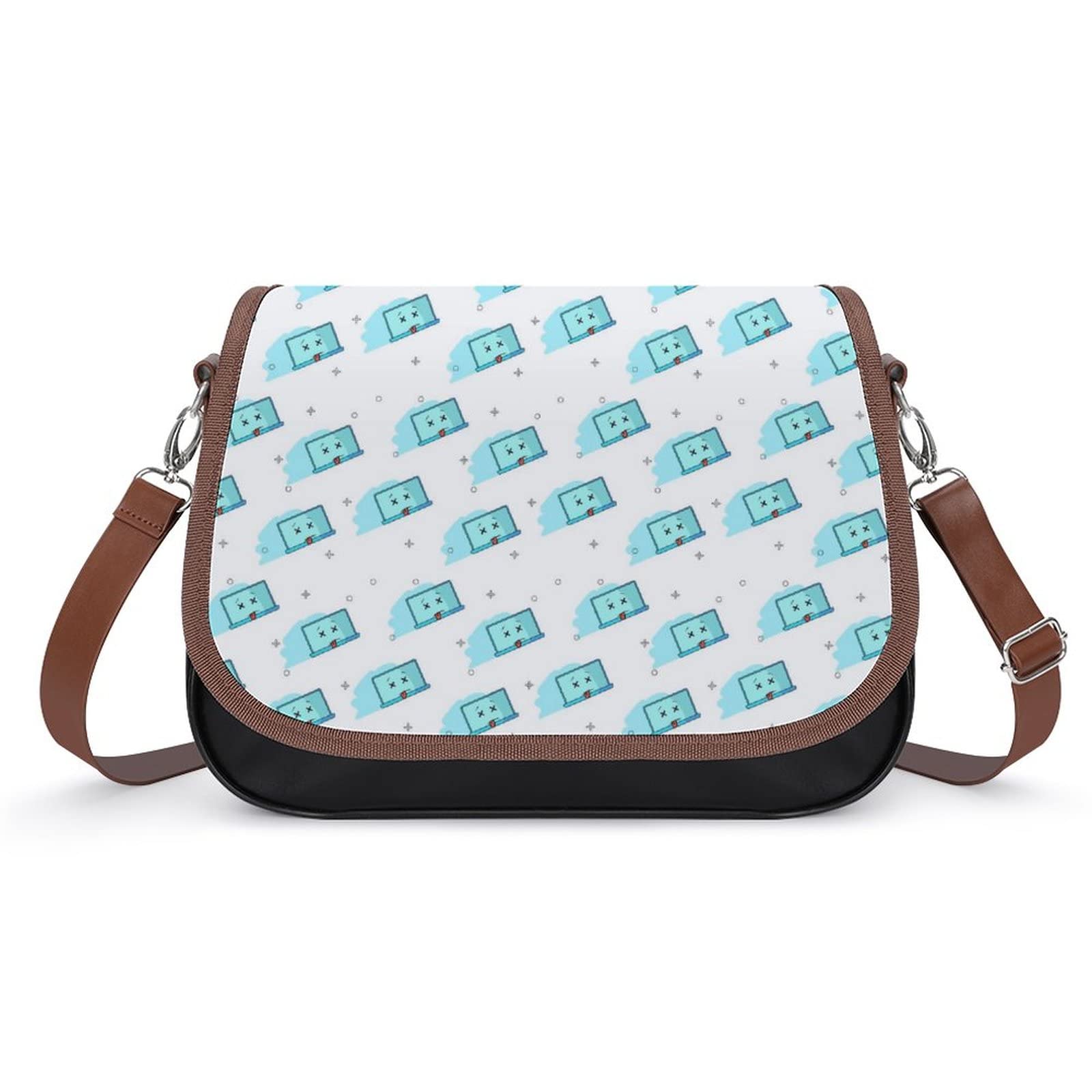 Stylish Women's Crossbody Shoulder Bag - Genuine Leather Satchel with Cute Cartoon Print for Daily Use, Work & Travel | Fashionable Hobo Purse for Women