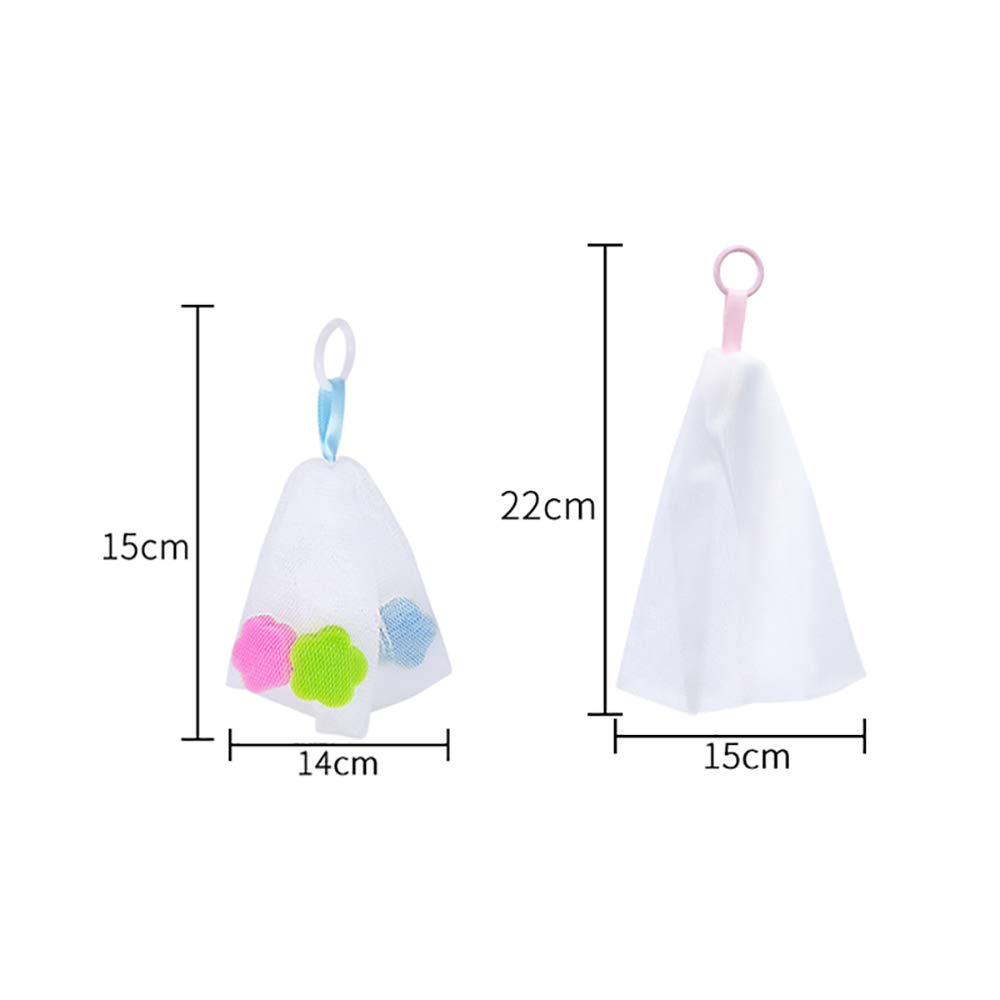 4-Piece Mesh Facial & Body Cleansing Sponge Set - Gentle Exfoliating Skin Care Tool for Easy Bubble & Foam Creation | Perfect for Daily Face Wash, Shower & Makeup Removal
