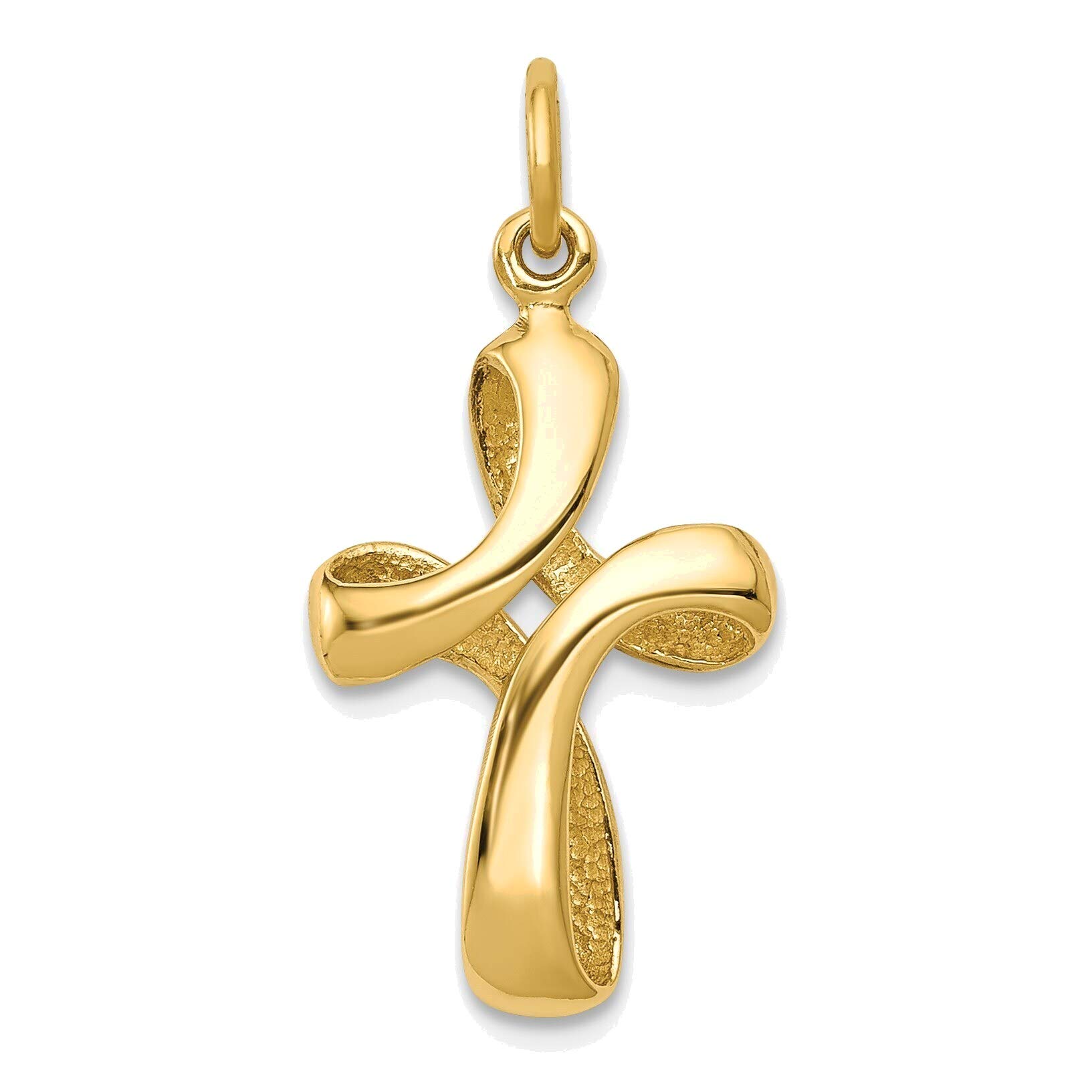 14K Yellow Gold Polished Cross Charm Pendant Necklace for Women - Perfect for Everyday Wear, Gifts & Special Occasions