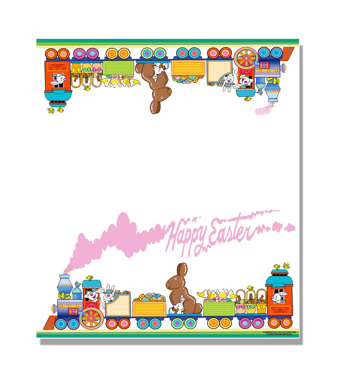 Easter Train Place Cards - 25 Pack Easter Name Cards & Table Tents - Small Gift Cards for Easter Party Decorations, Dinner Table Setting, and Holiday Celebrations - Stonehouse Collection
