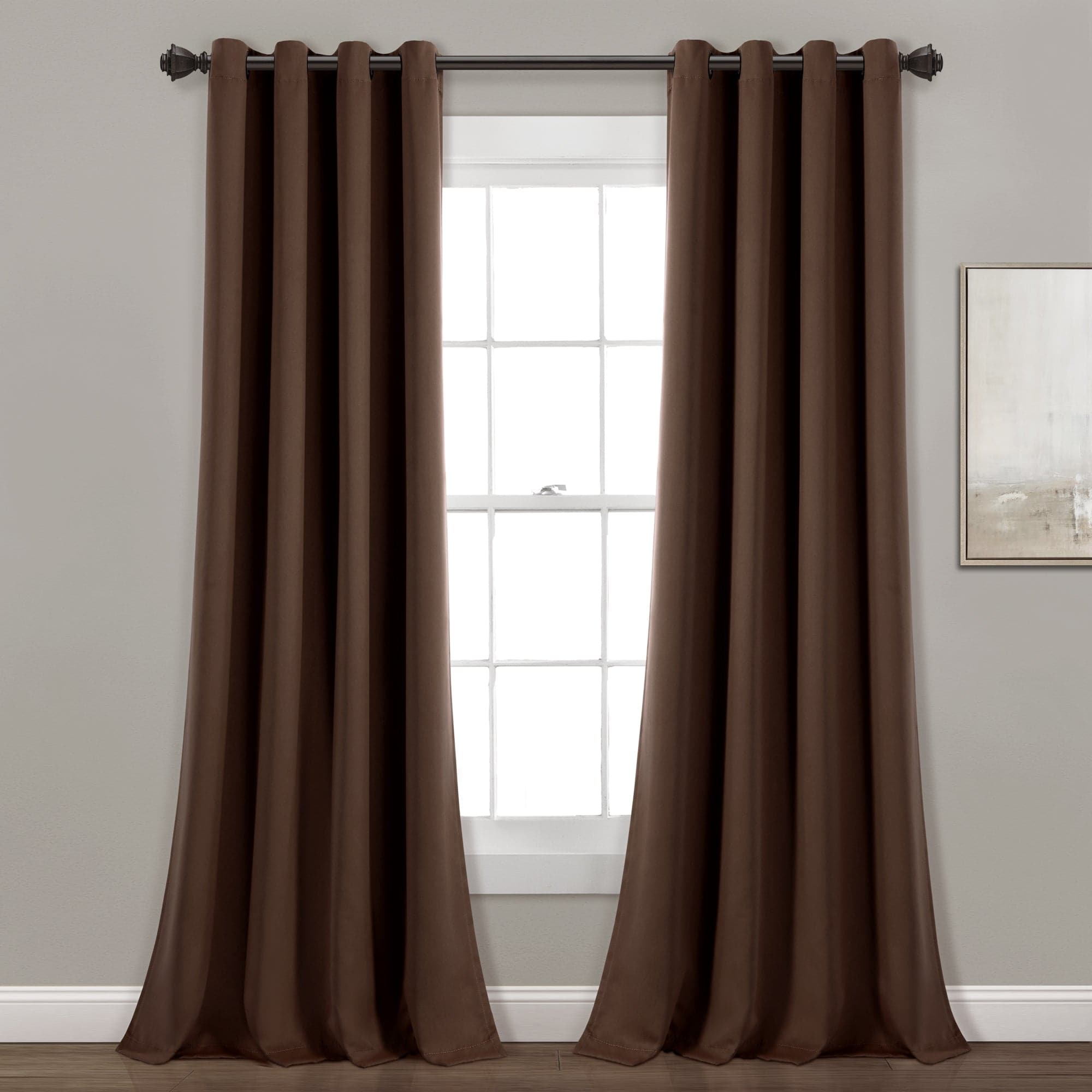 Thermal Insulated Blackout Curtains for Bedroom - Noise Reducing Grommet Window Panels Set, Energy Saving & Light Blocking for Home, Office, Nursery - 2 Panels (52x84 Inches, Black)