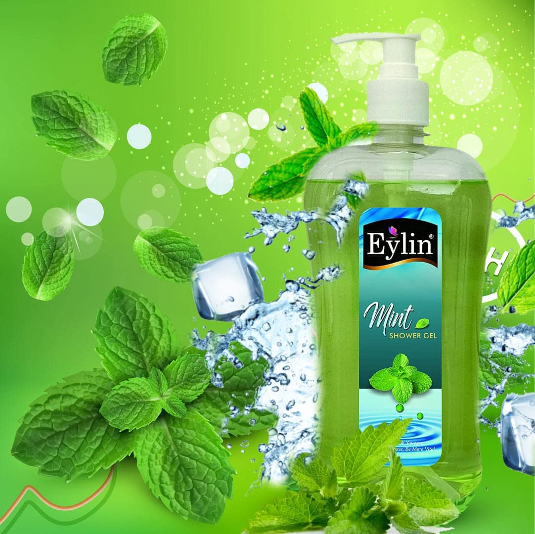 EYLIN SOFT CARE MINT SHOWER GEL - 1 Liter | Refreshing Mint Body Wash for Men & Women | Perfect for Daily Shower, Spa & Relaxation
