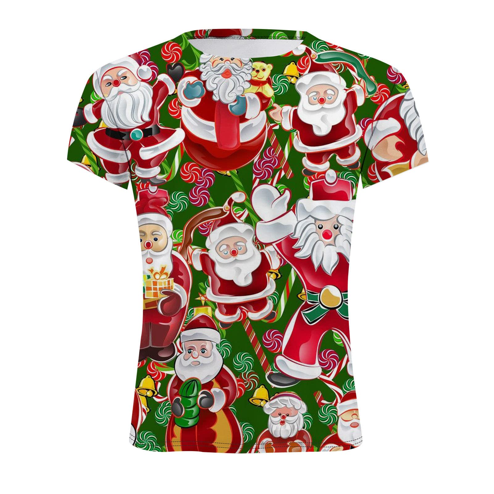 Men's Printed Short Sleeve Casual Blouse - Winter & Autumn Western Cowboy Shirt with Christmas Design | Perfect for Holiday Parties, Office Wear & Casual Outings